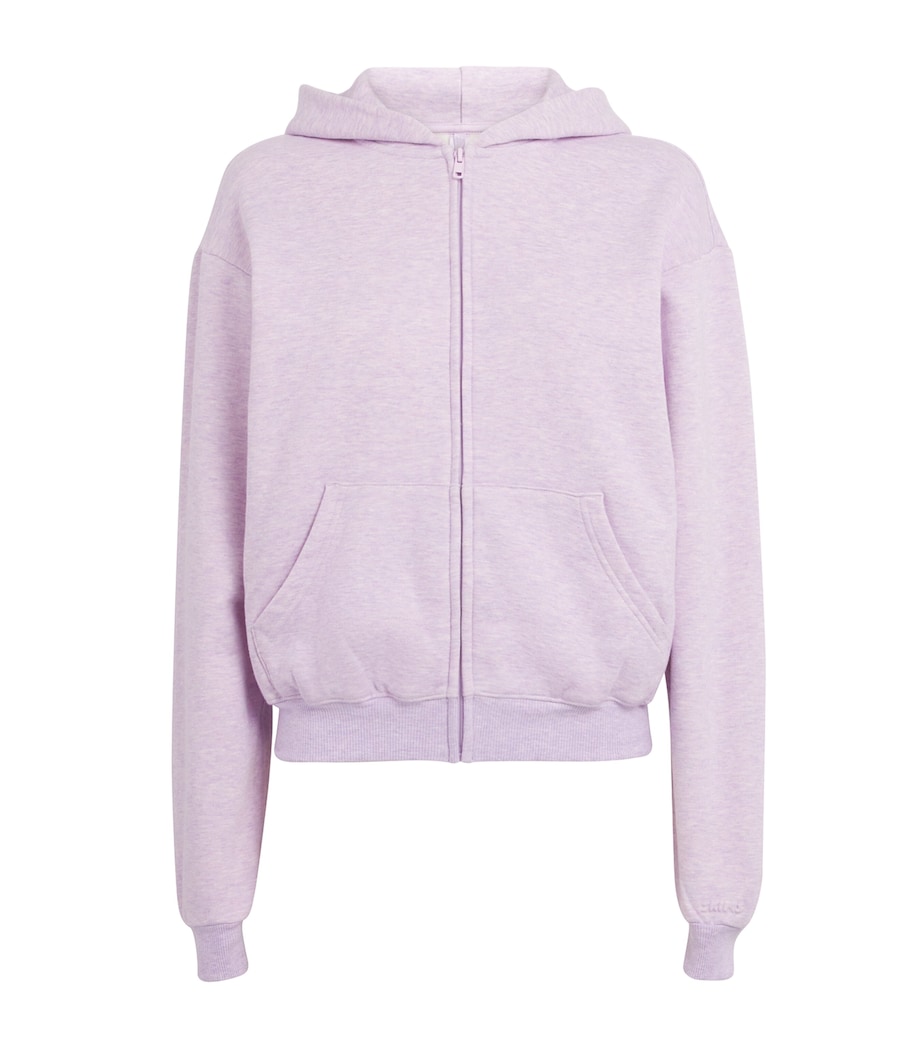 Cotton-Blend Fleece Zip-Up Hoodie PURPLE HEATHER Image 1