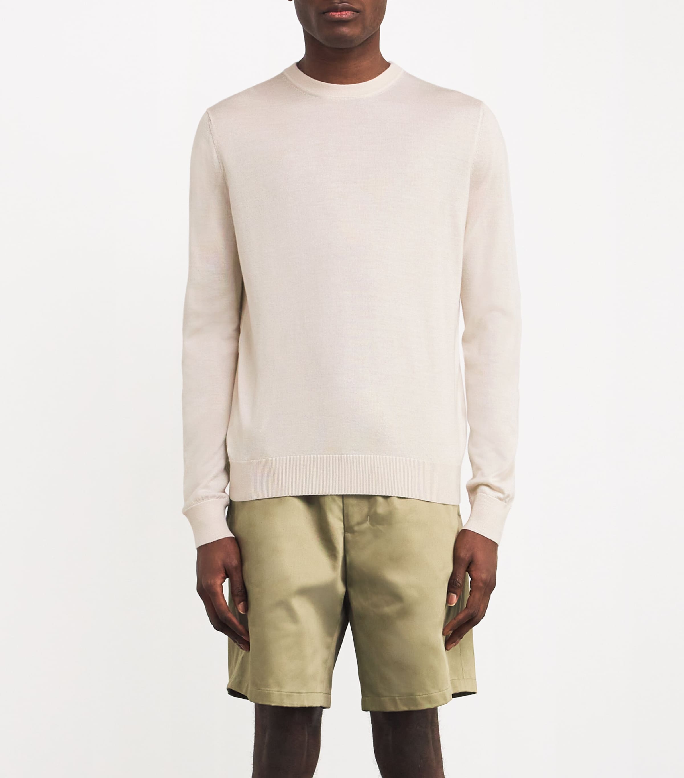 Cashmere-Silk Crew-Neck Sweater 80210 LIGHT PINK Image 3