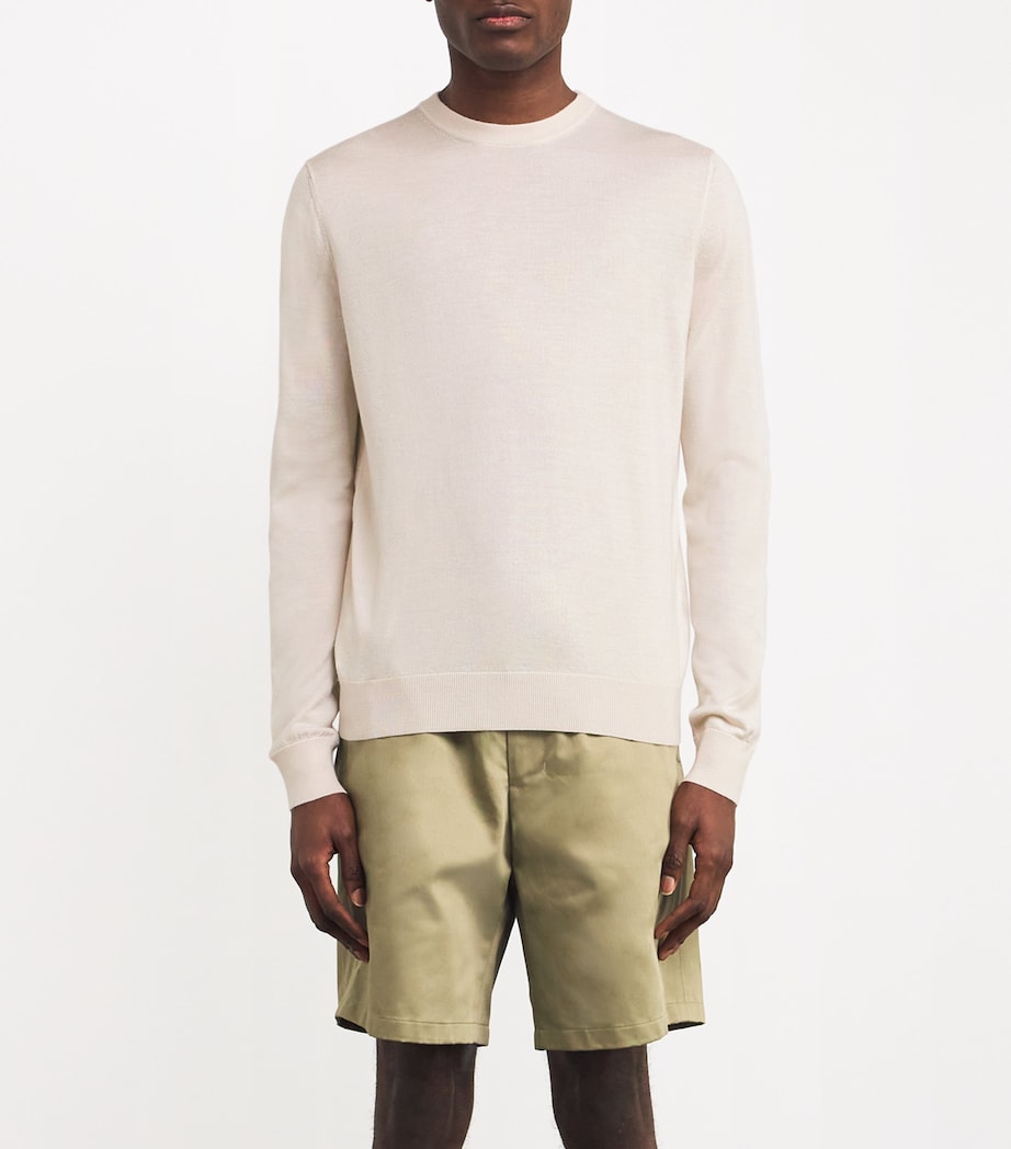 Cashmere-Silk Crew-Neck Sweater 80210 LIGHT PINK Image 3