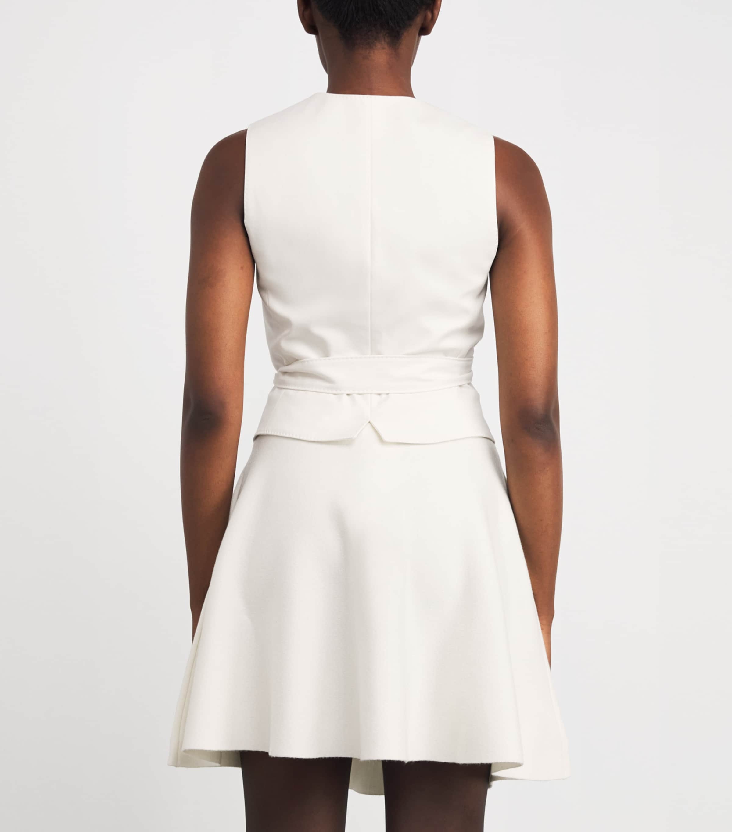 Cotton-Blend Tie-Front Waistcoat WHITE Image 4