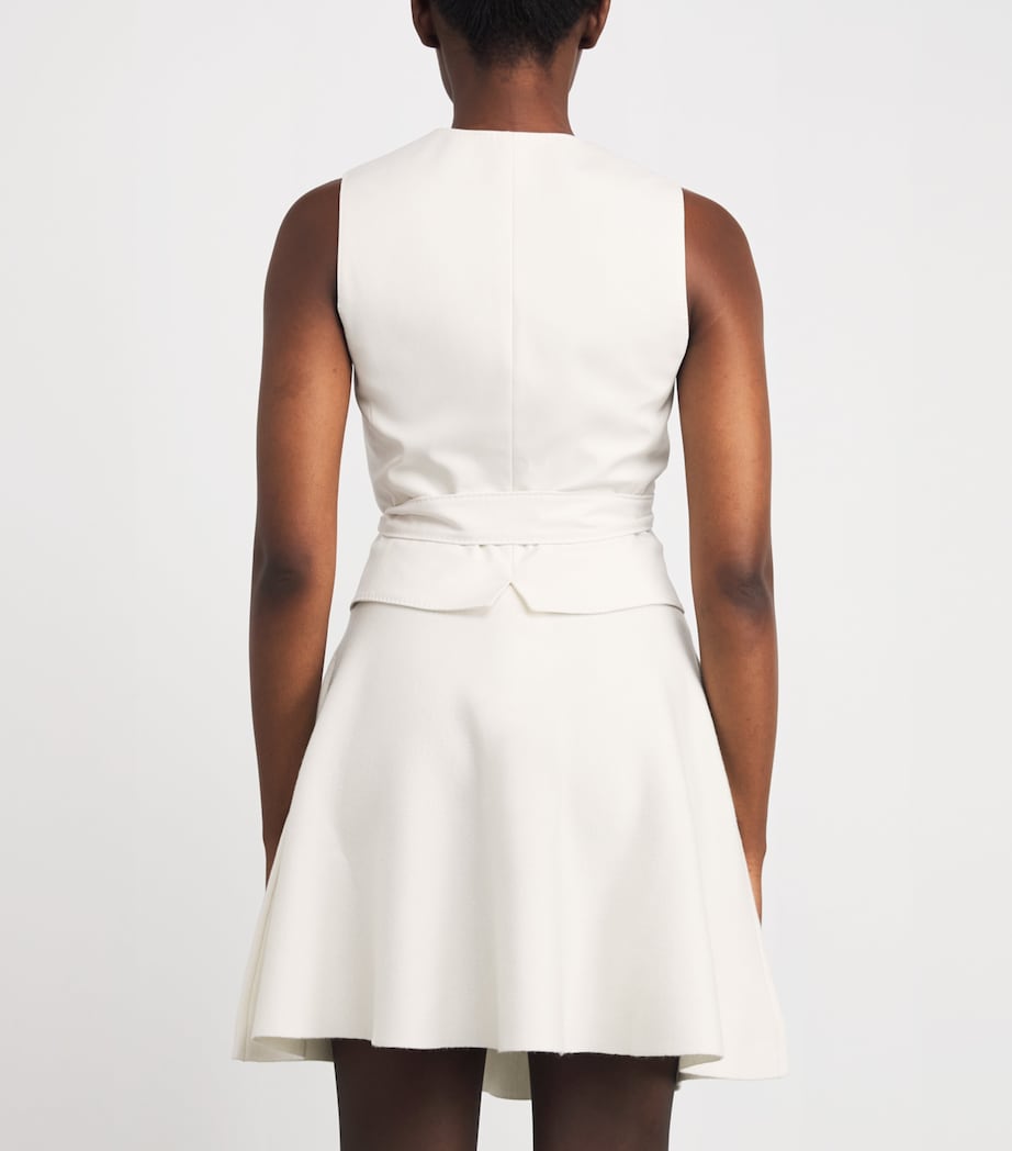 Cotton-Blend Tie-Front Waistcoat WHITE Image 4