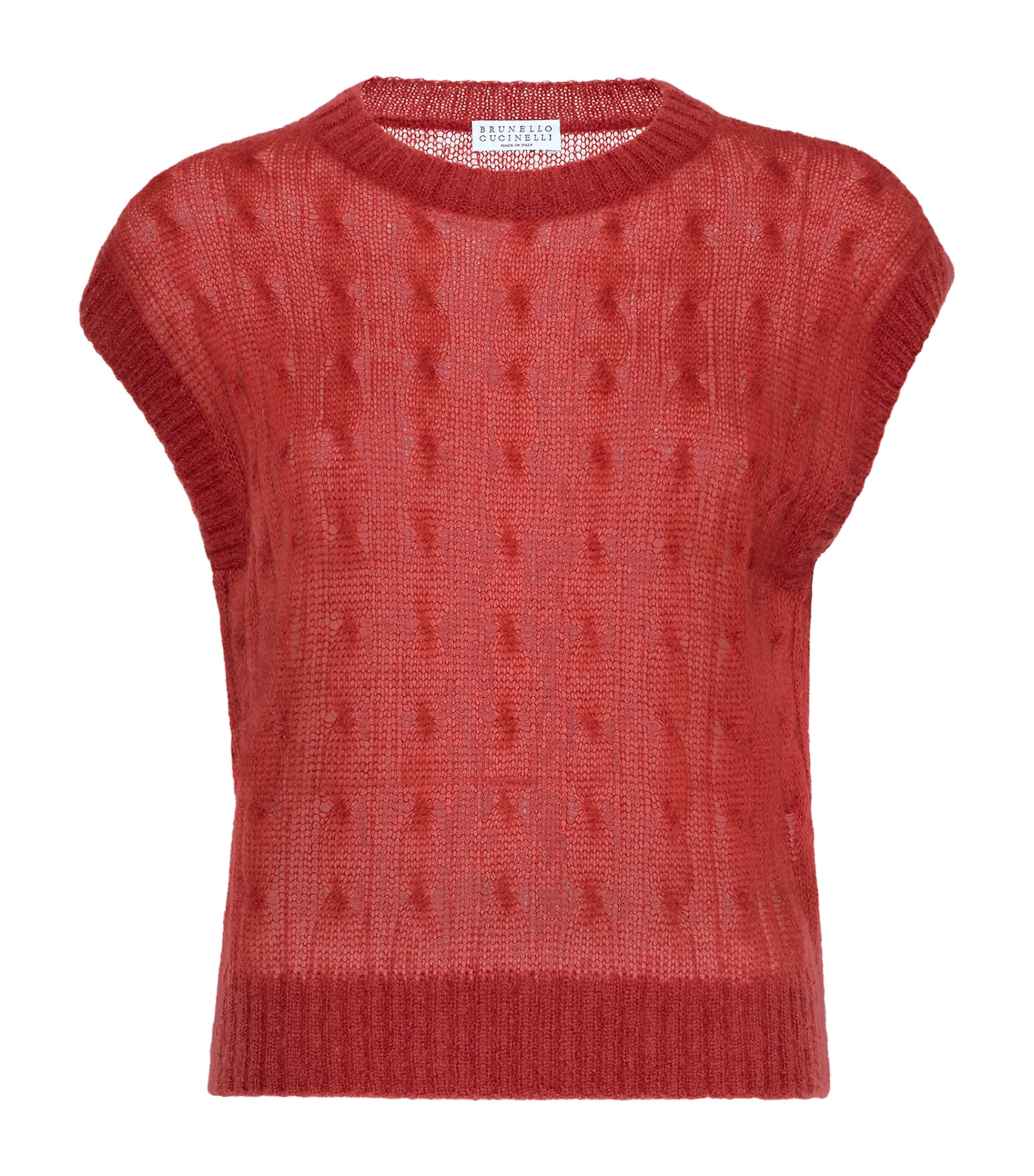 Brunello Cucinelli Mohair-blend Vest In Red