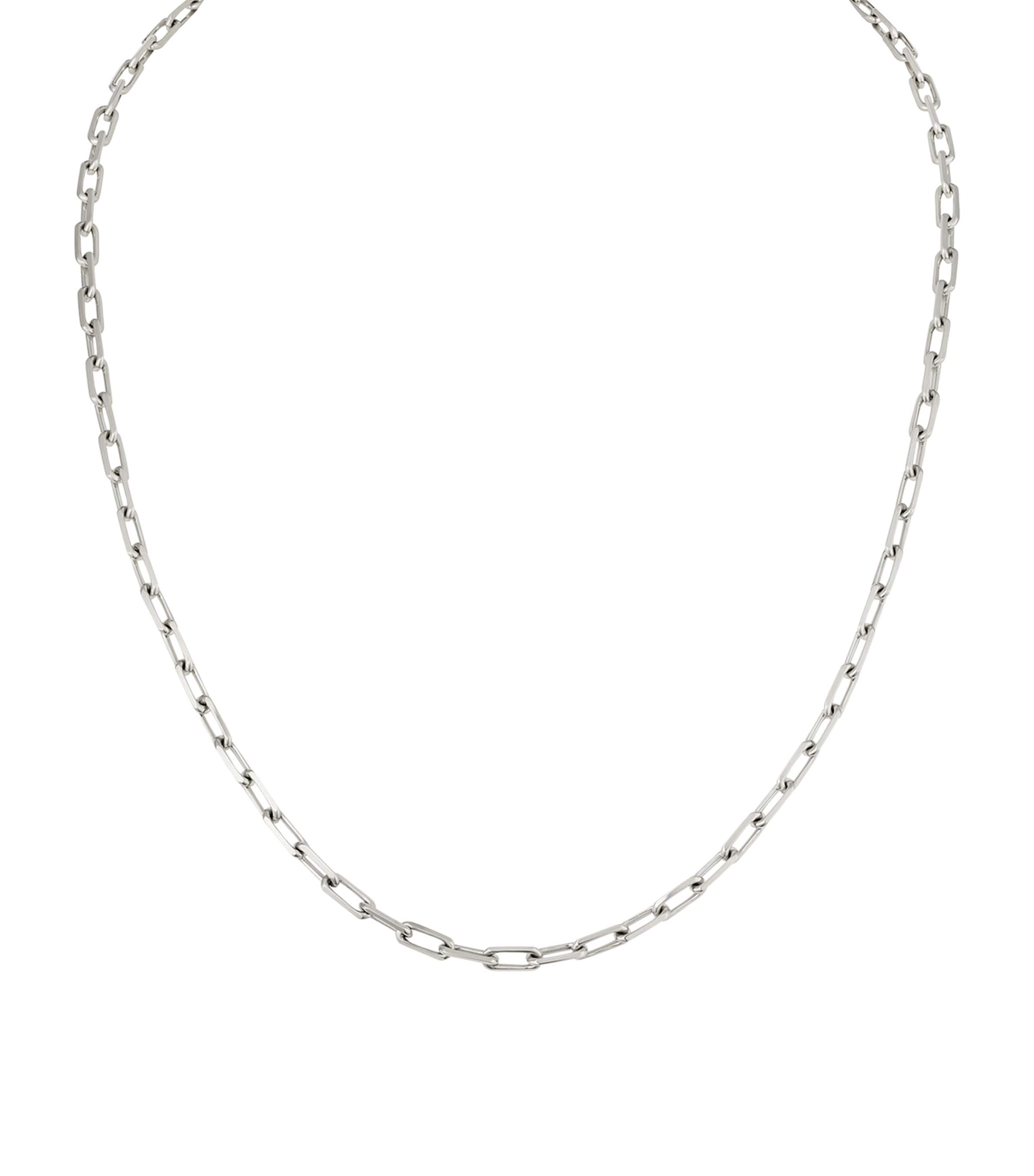 Cartier Small White Gold Santos de Cartier Chain Necklace White Gold Image 1