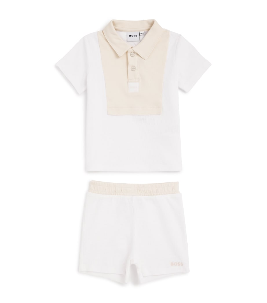 Cotton Polo Shirt and Shorts Set (1-18 Months) 10PWHITE Image 1