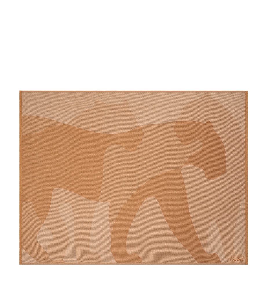 Cartier Wool-Cashmere Panthère de Cartier Blanket (190cm x 140cm) Ochre Image 1
