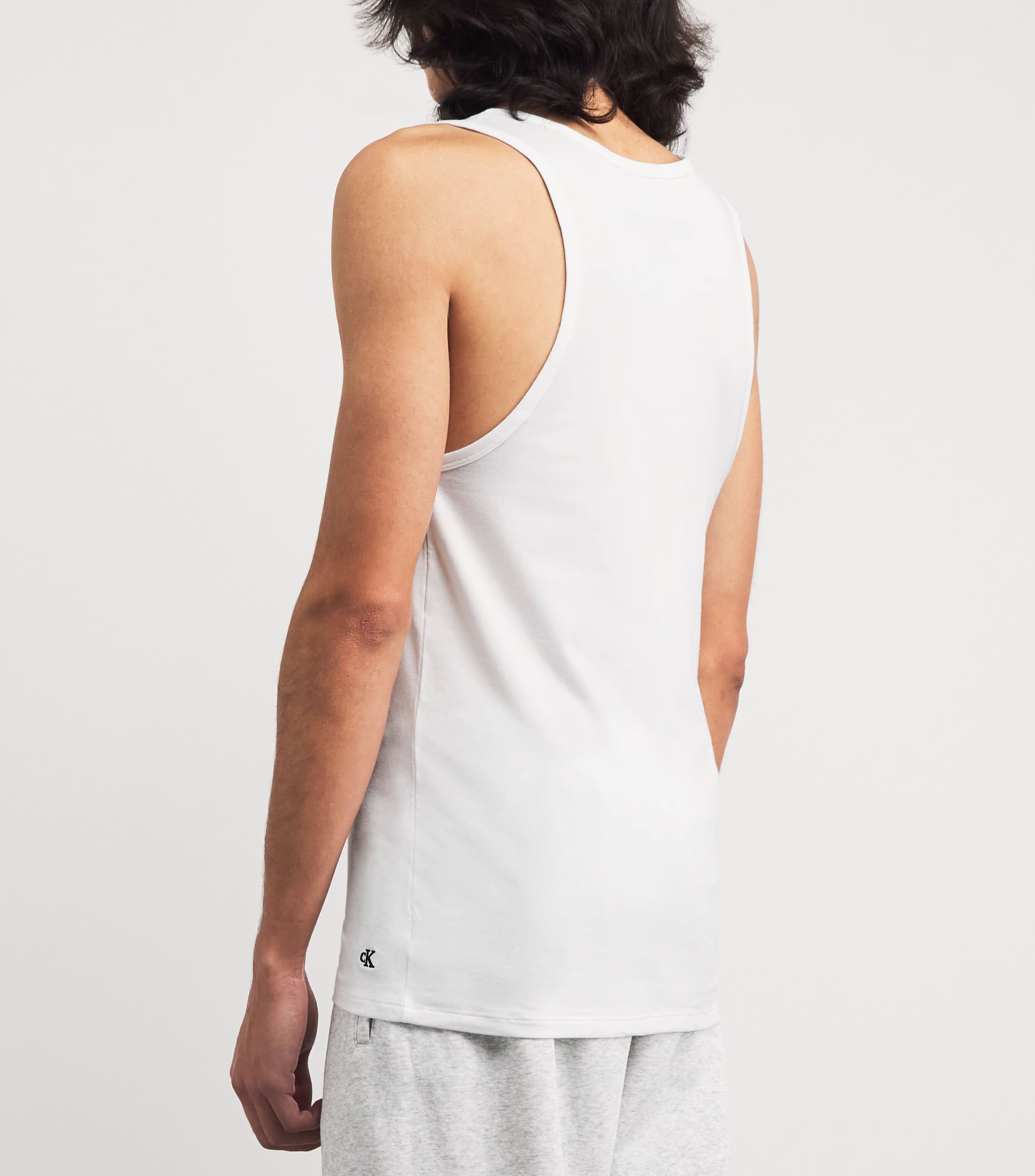 Calvin Klein Mens Stretch Cotton-Blend Vests (Pack of 3) White Image 5