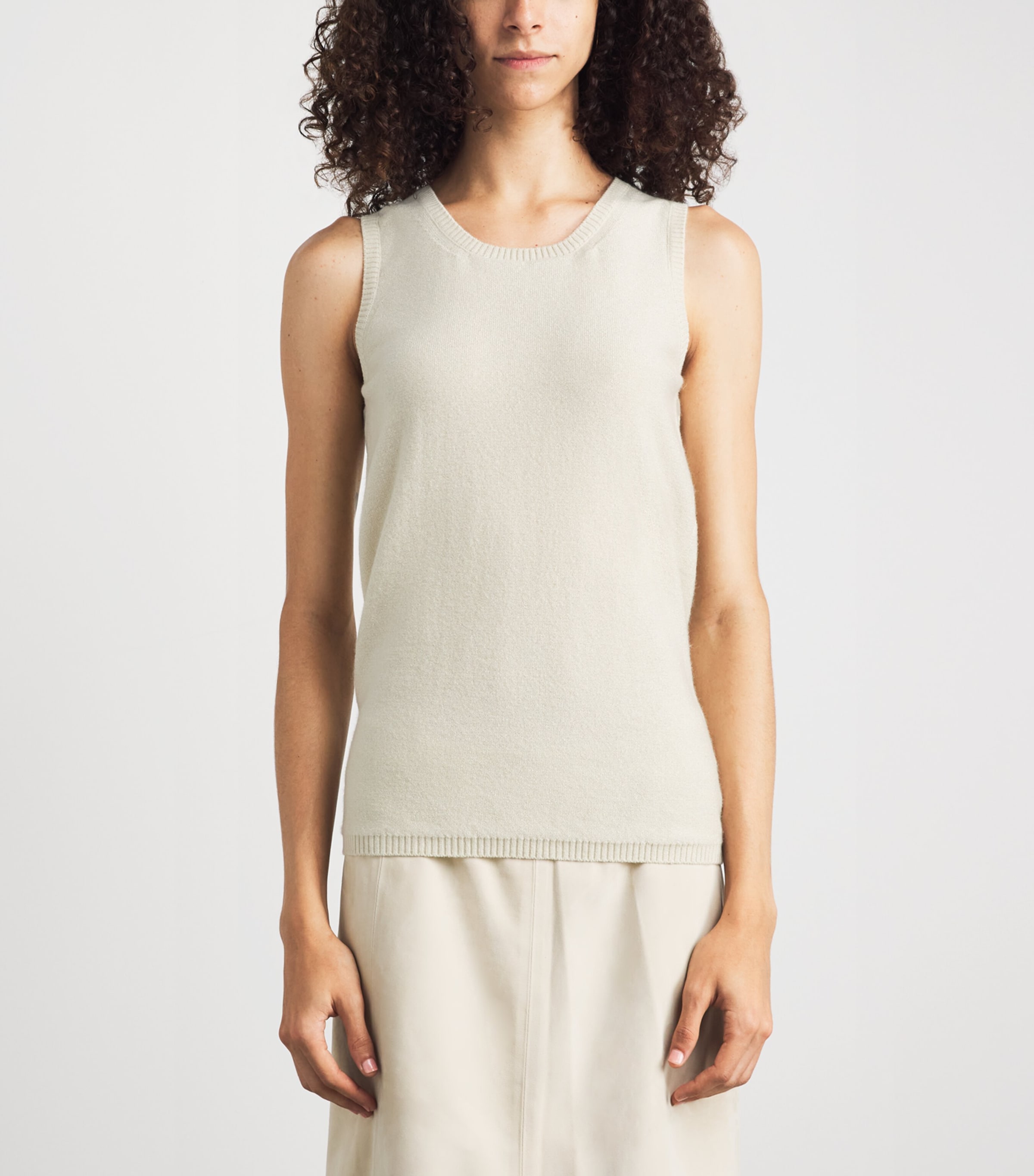 Colombo Womens Cashmere Tank Top White Image 4