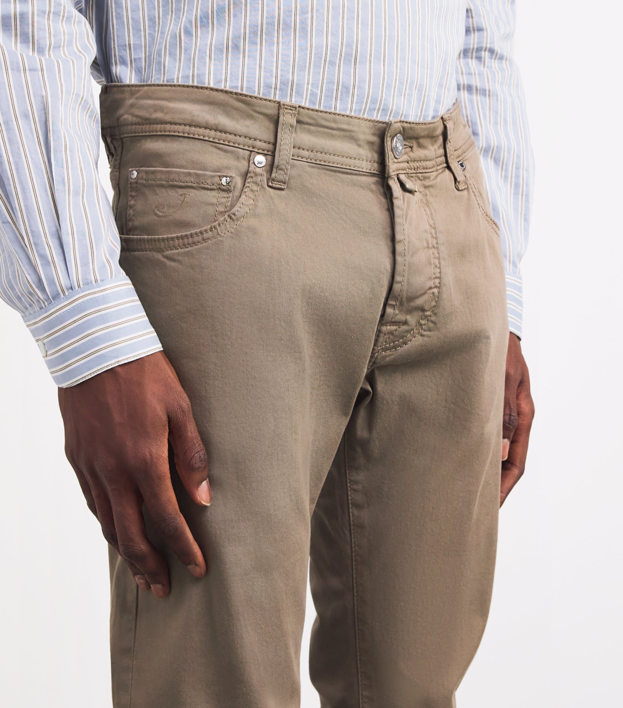 Stretch-Cotton Nick Slim Chinos D37-GREY Image 6