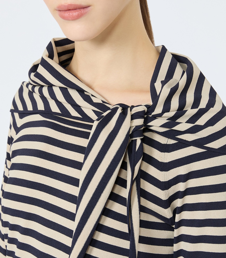 Max Mara Womens Scarf-Detail Stripe T-Shirt Stone Image 6
