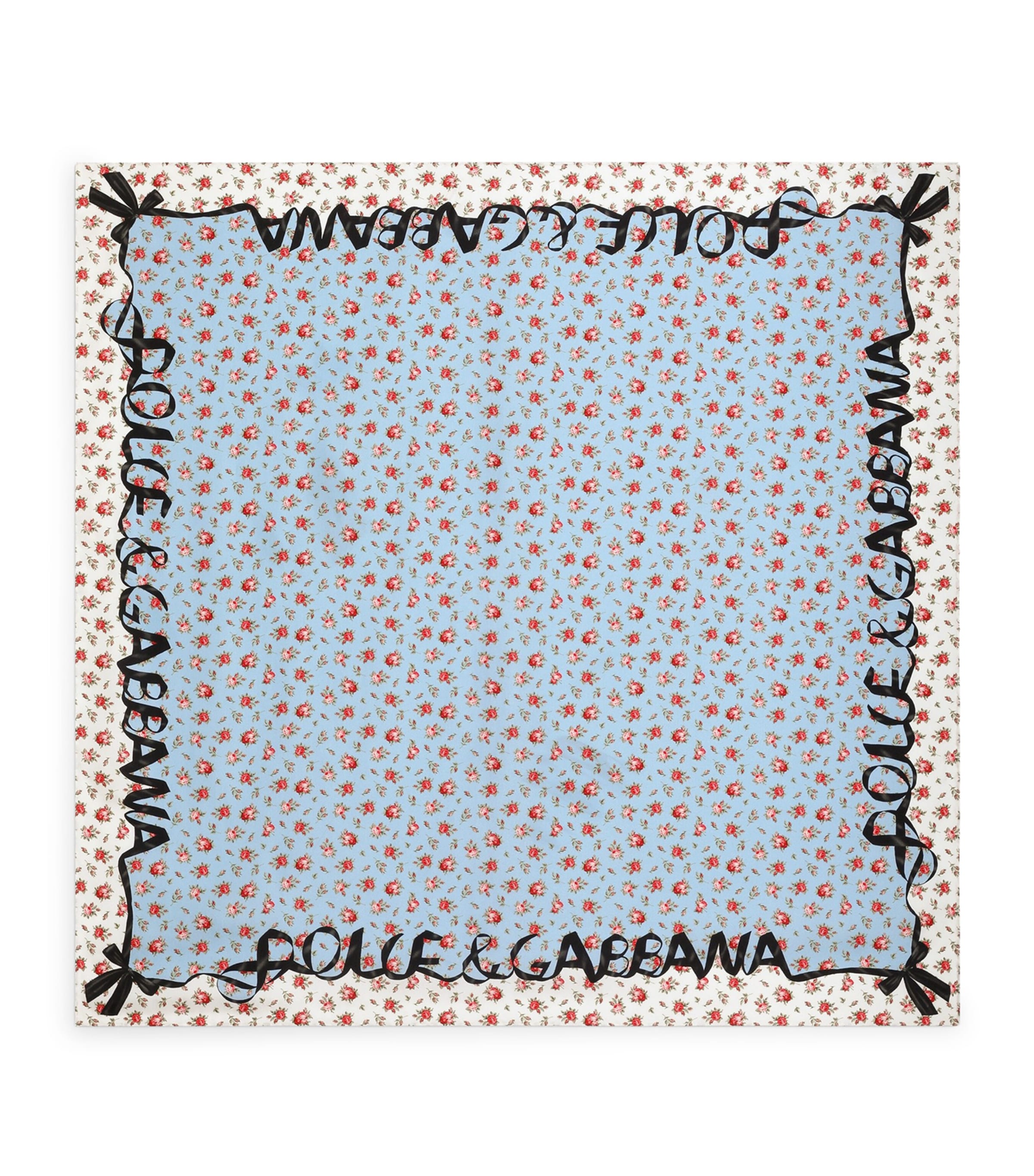 Dolce&Gabbana Silk Printed Foulard Rose Image 1