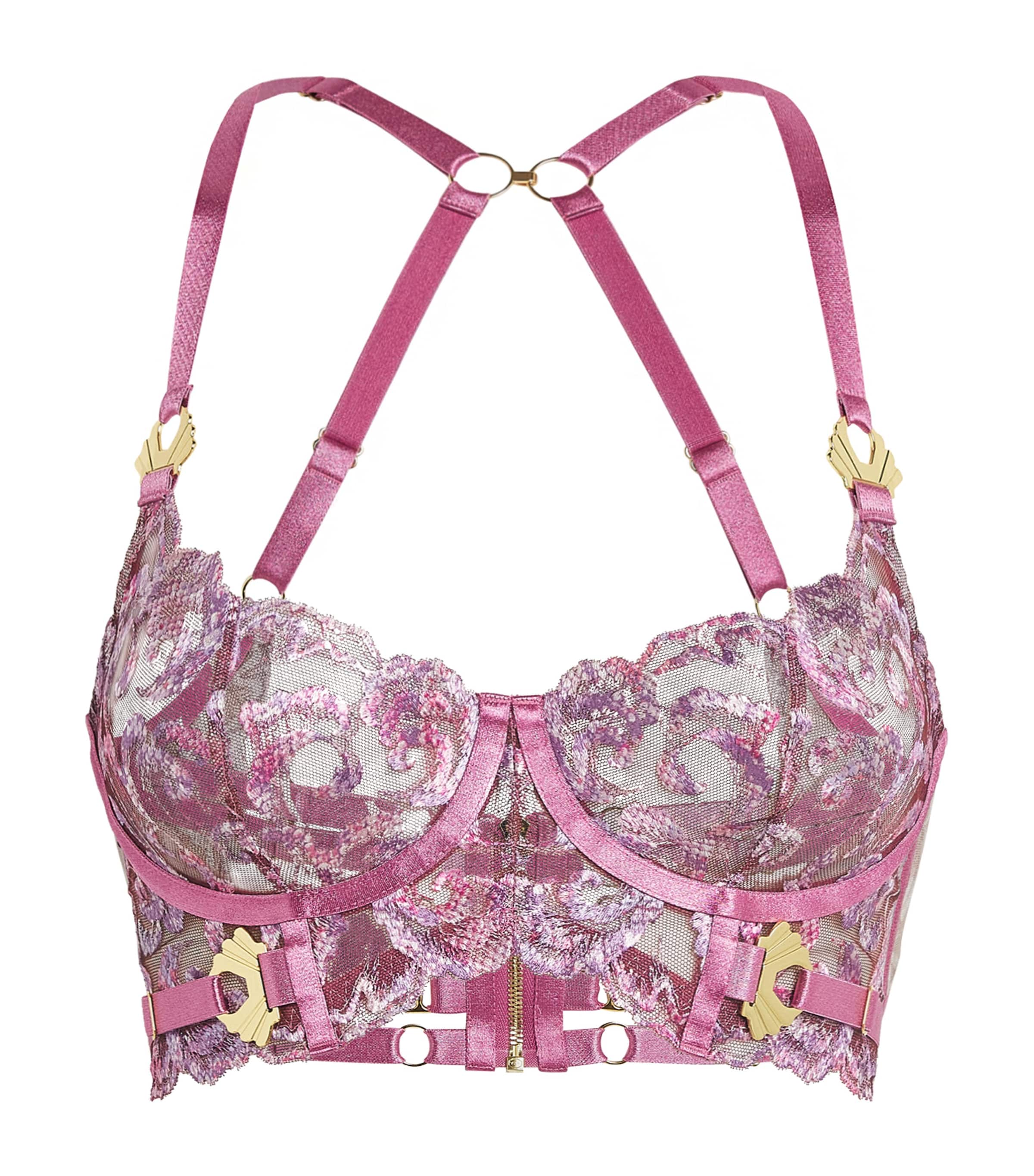 Bordelle Siren Longline Bodice Bra In Purple