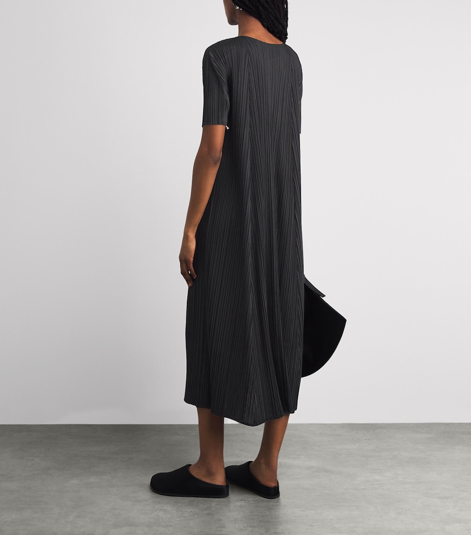 Pleats Please Issey Miyake Womens Mellow Pleats Midi Dress Black Image 4