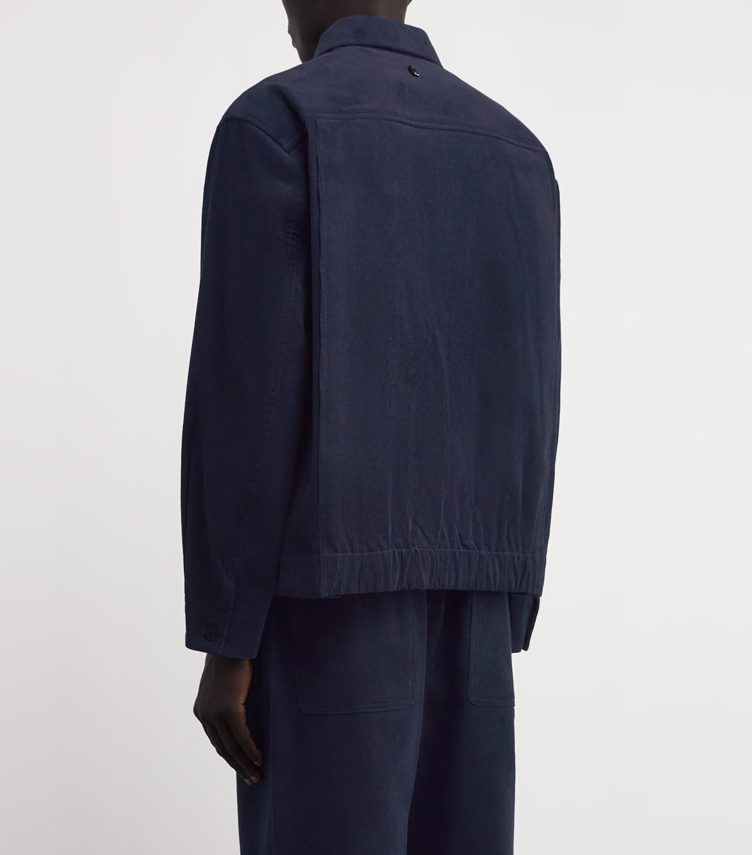 Le 17 Septembre Mens Cotton Corduroy Shirt Navy Image 4