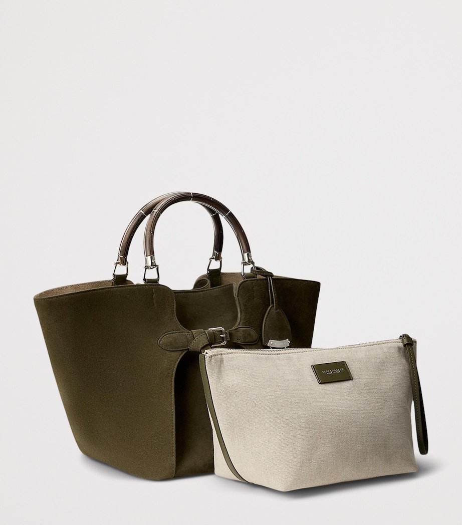 Ralph Lauren Collection Suede Ralph Tote Bag Dark Taupe Image 2