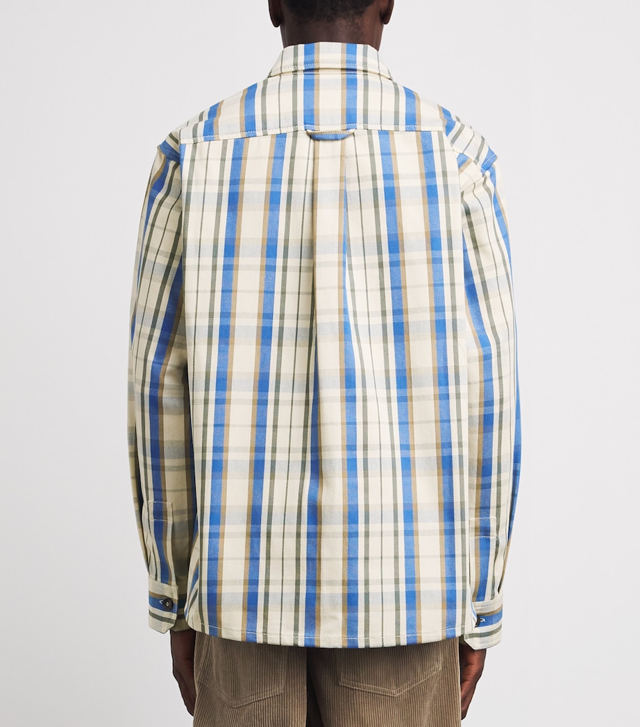 A.P.C. Mens Cotton Check Overshirt Aad Ecru Image 5