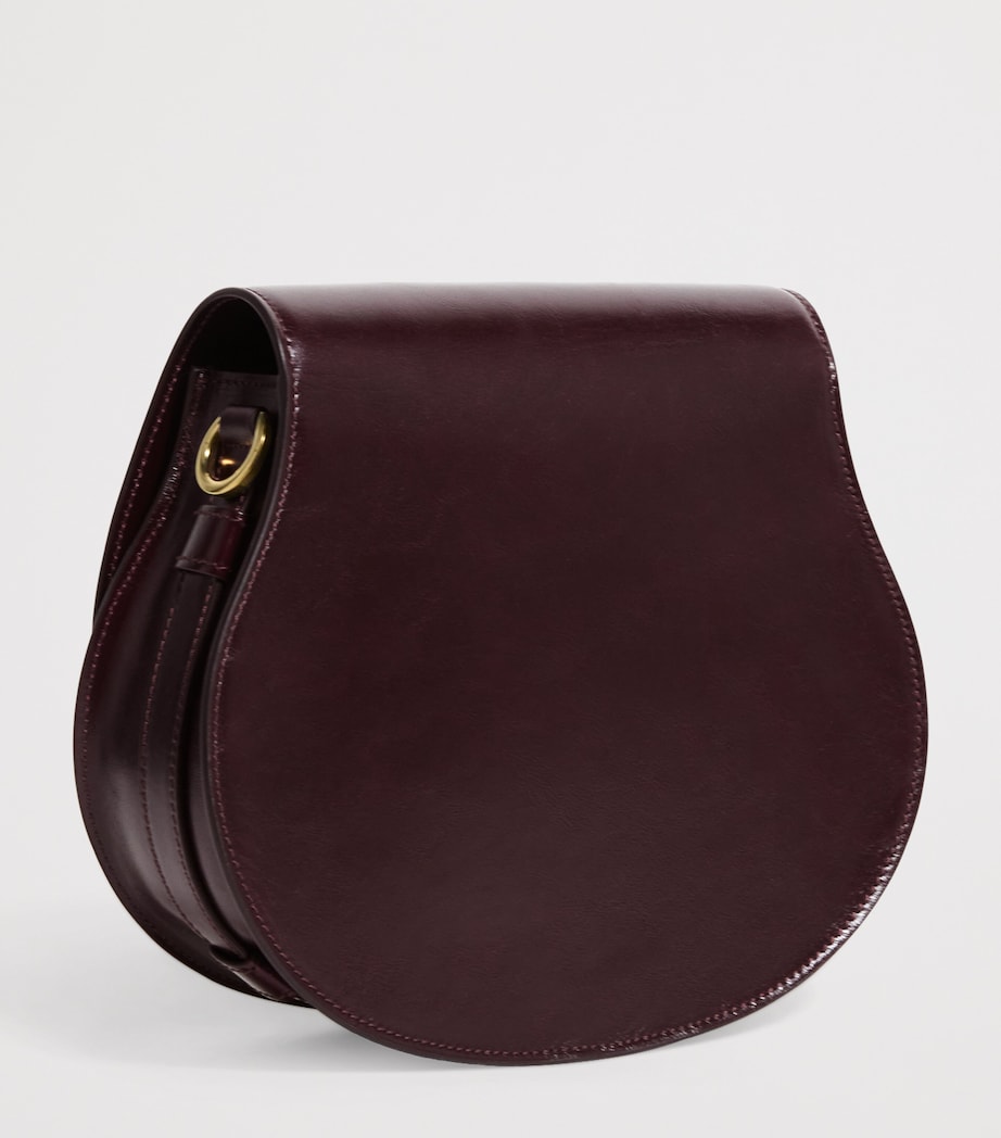Small Leather Marcie Saddle Bag AUBURN RED Image 3