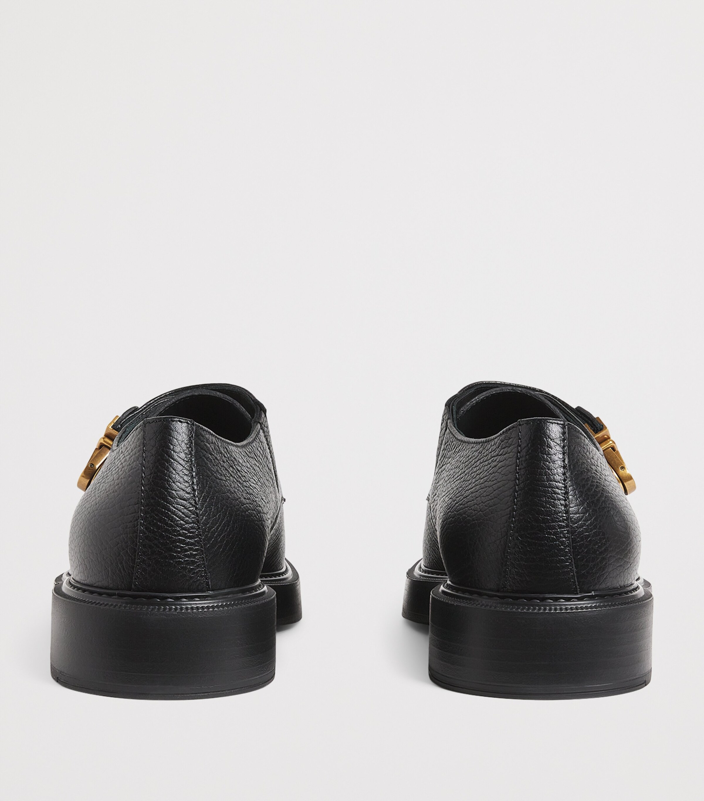 Pebbled Leather Monk-Strap Shoes UC001 Image 4