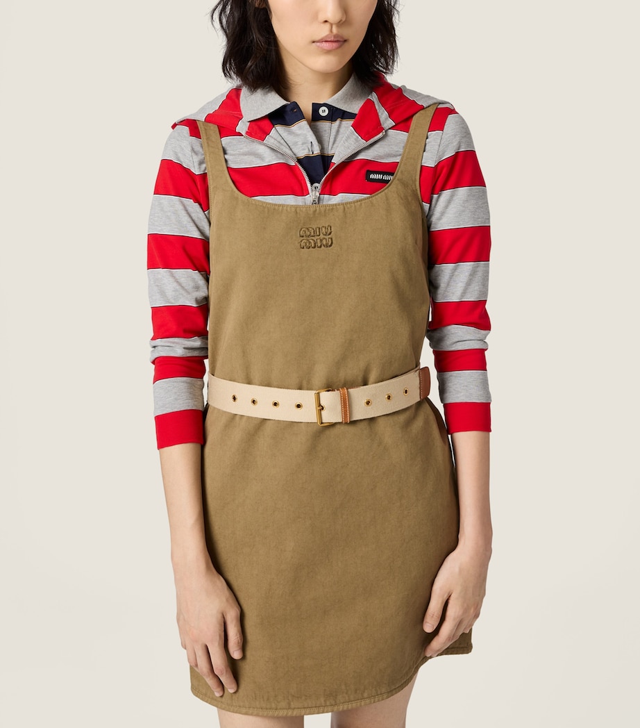 Miu Miu Womens Cotton Belted Mini Dress Image 5