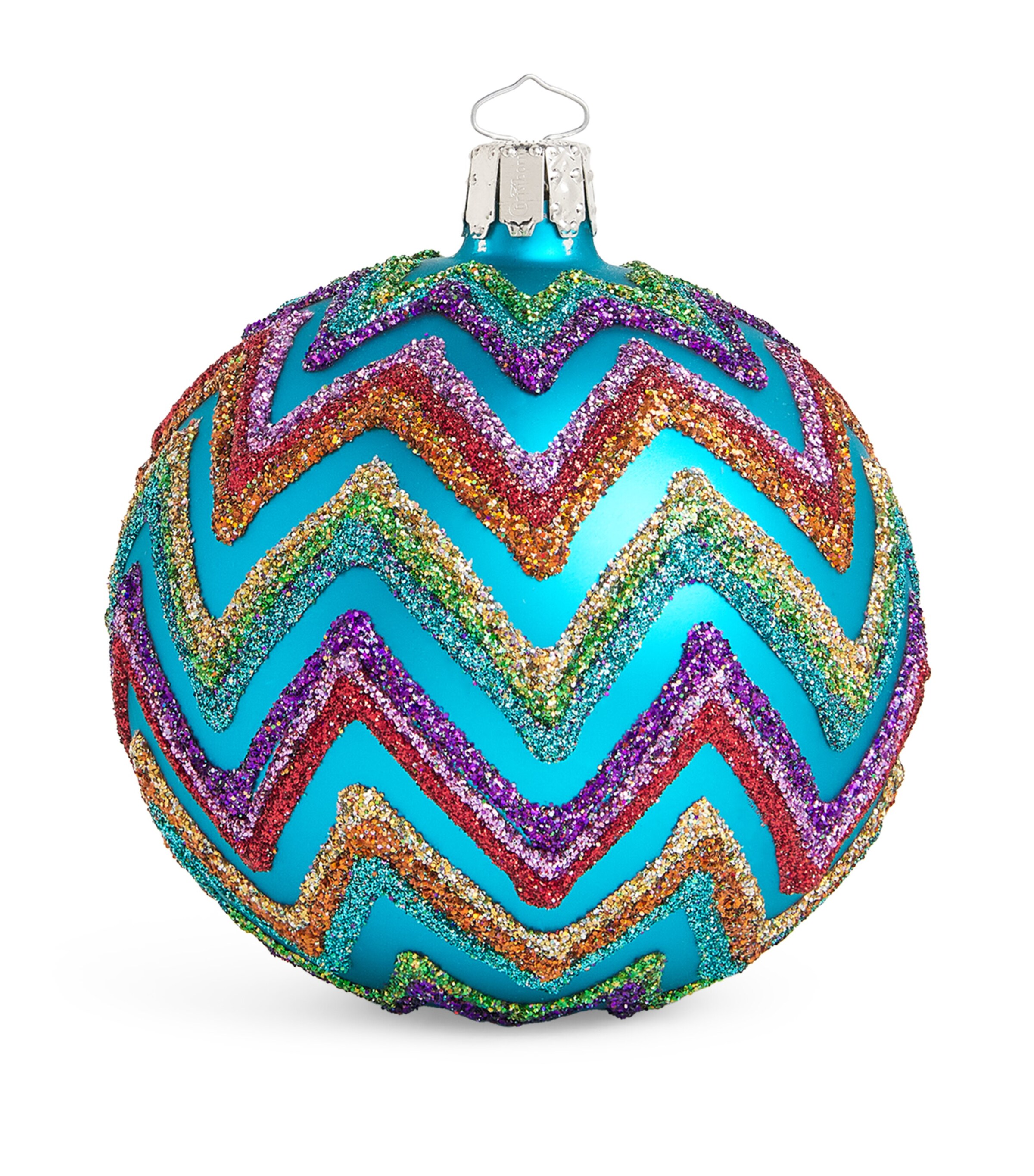 Harrods Blue Glitter Zigzag Bauble | Harrods US