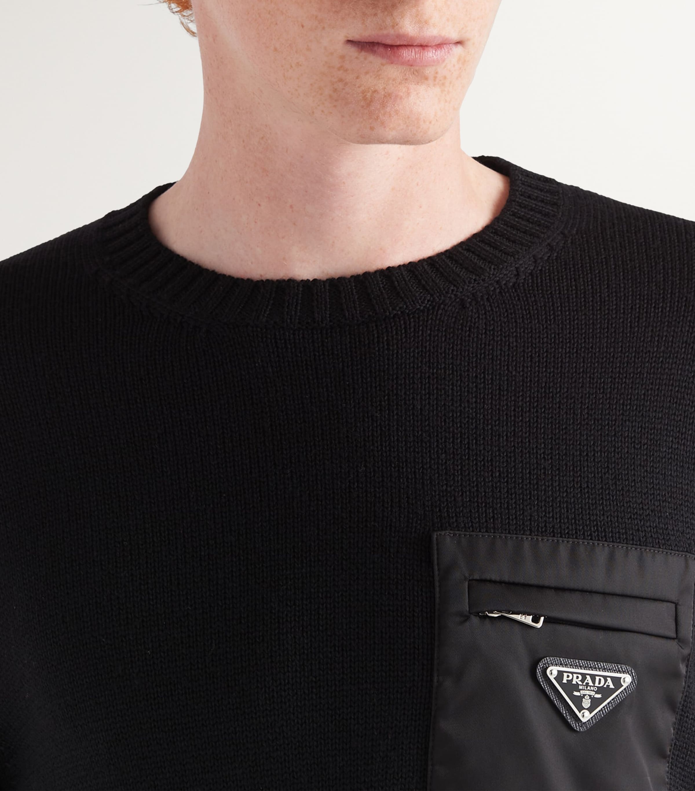 Wool Nylon-Trim Triangle Sweater F0002 Image 6