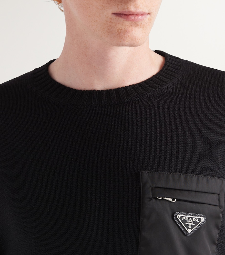 Wool Nylon-Trim Triangle Sweater F0002 Image 6