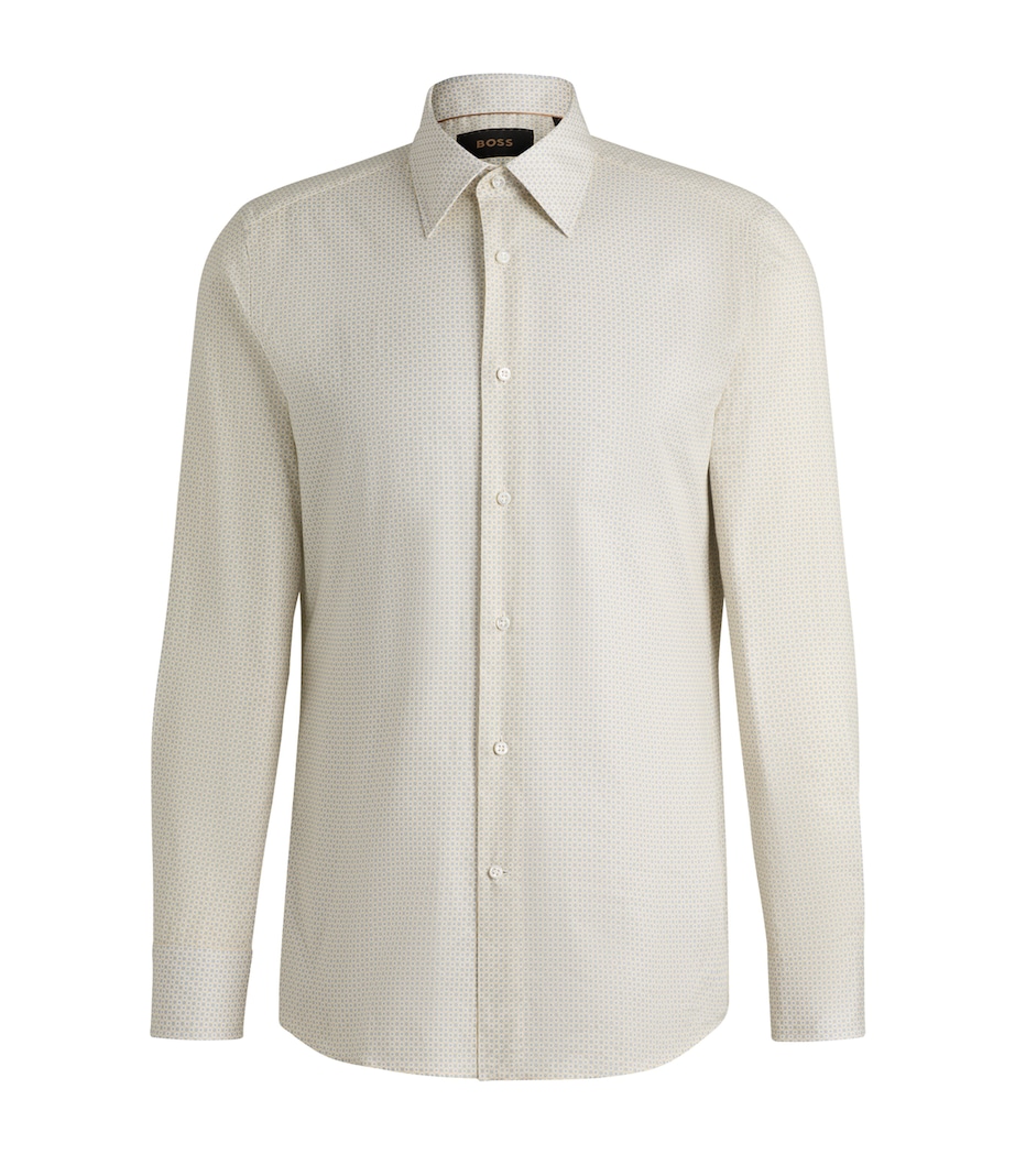 Cotton Slim Geometric Print Shirt 759 Image 1