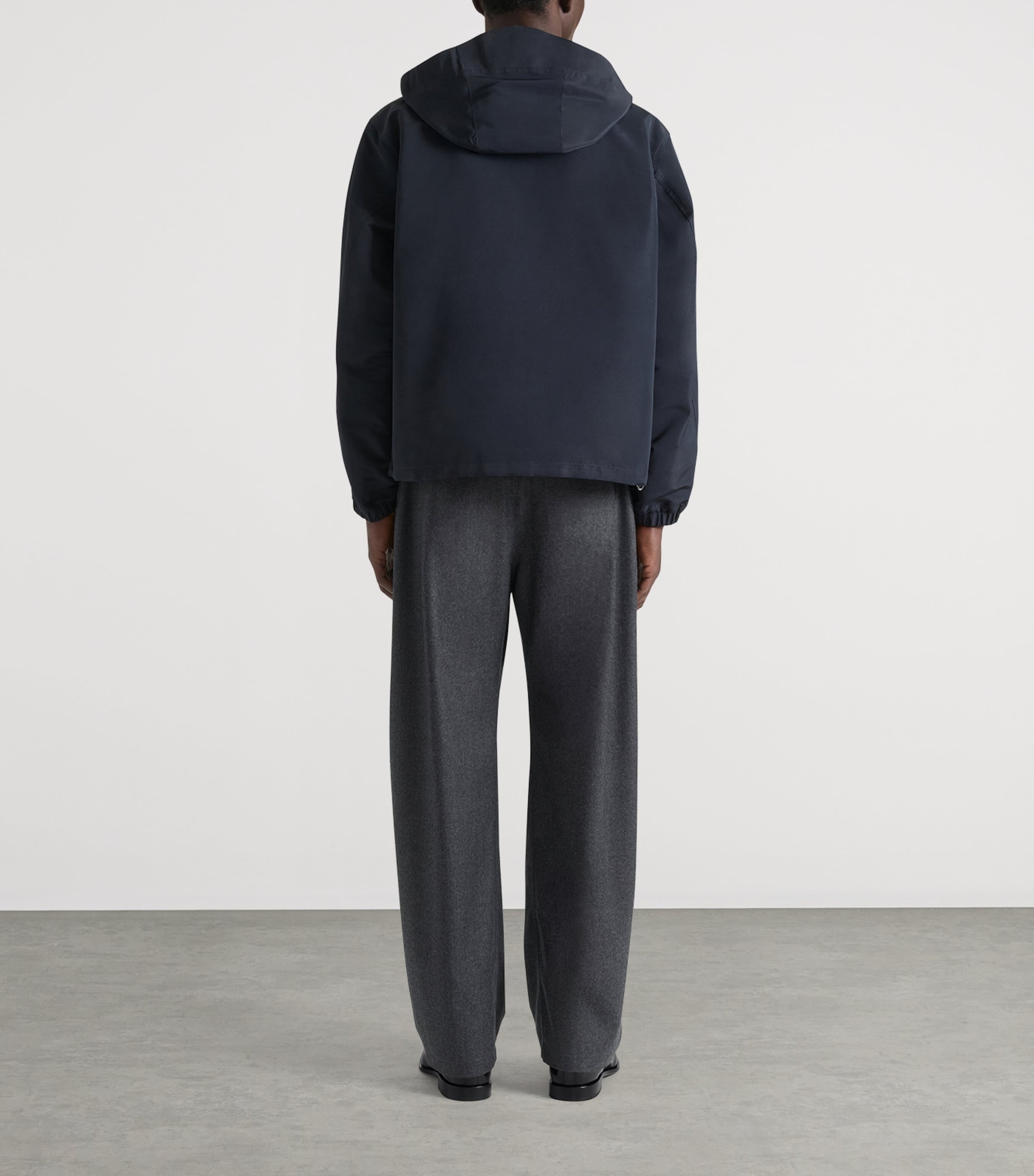 Hooded Windbreaker Jacket NAVY Image 3