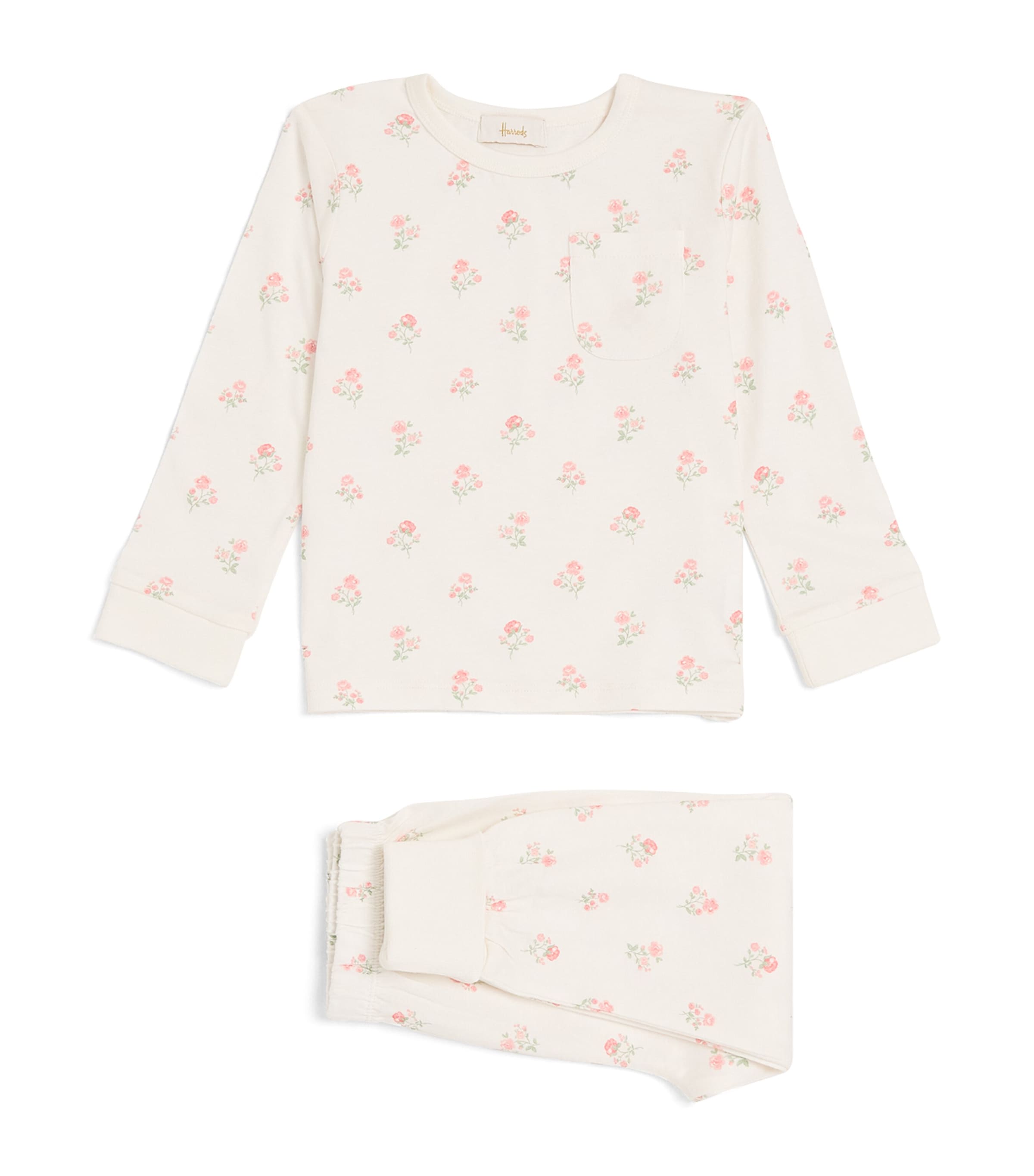 Harrods Organic Cotton Floral Pyjama Set (2-6 Years) Image 1