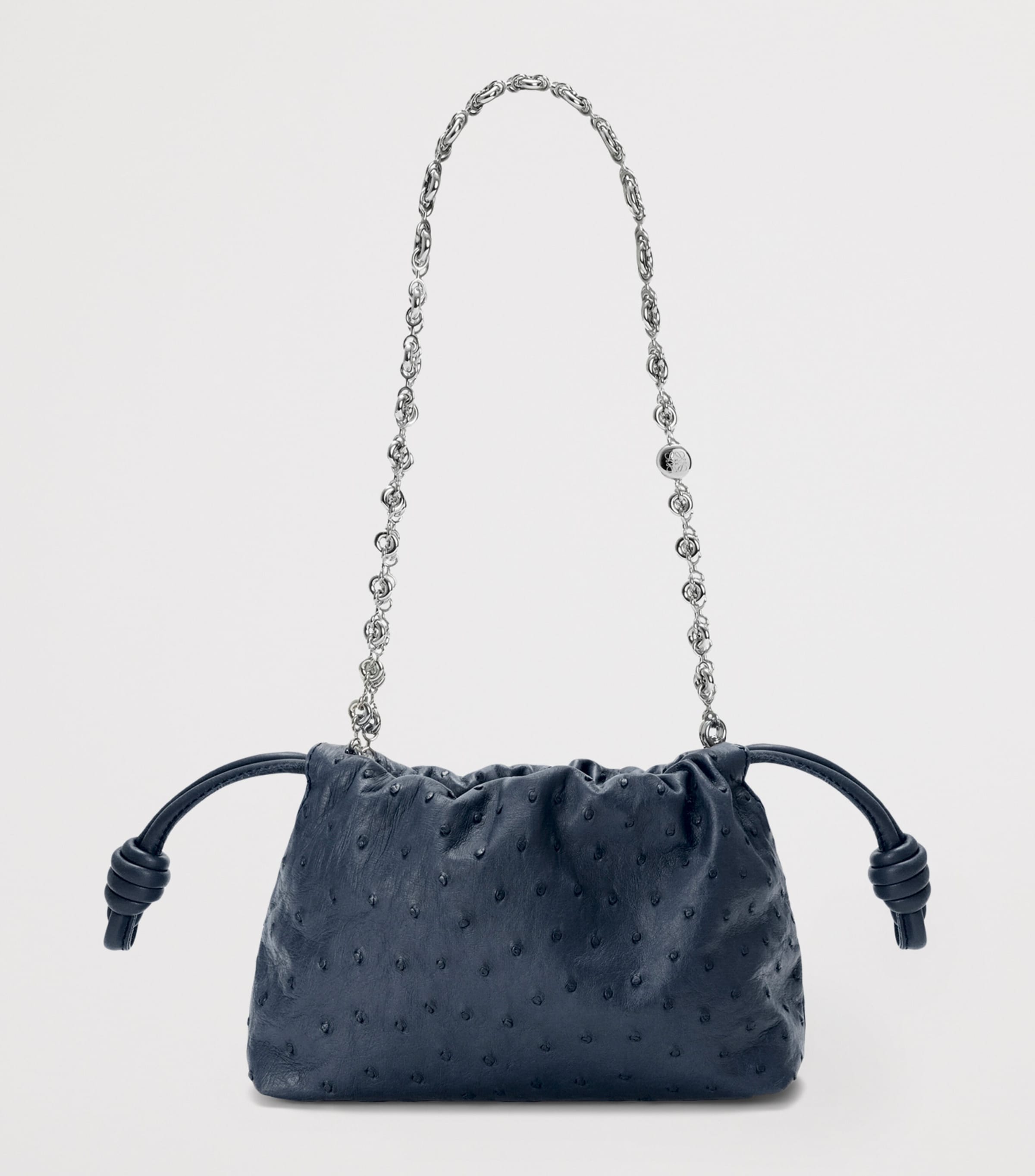 LOEWE Mini Ostrich Leather Flamenco Purse Deep Navy Image 5