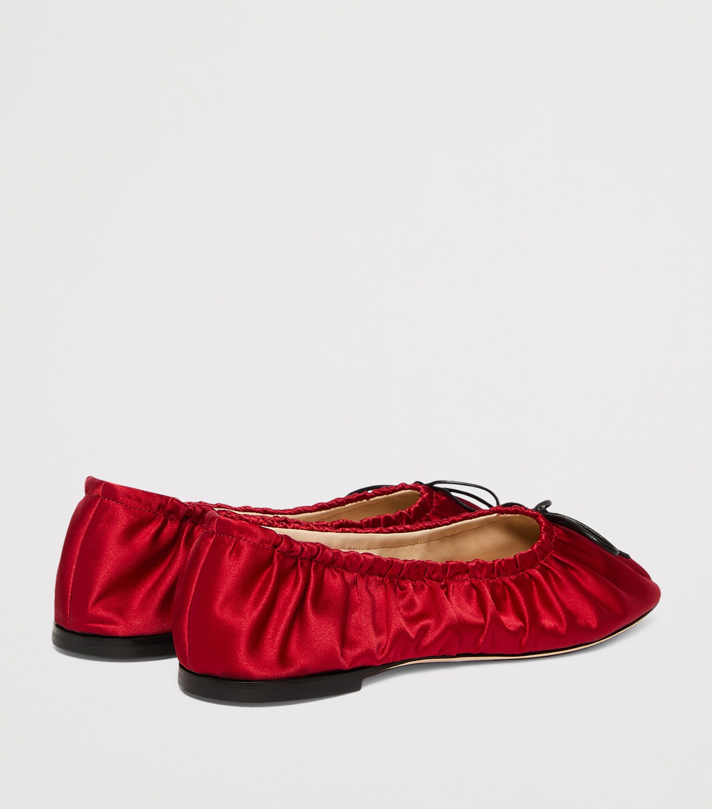 Marina Rinaldi Satin Gathered Ballet Flats Cherry Image 4