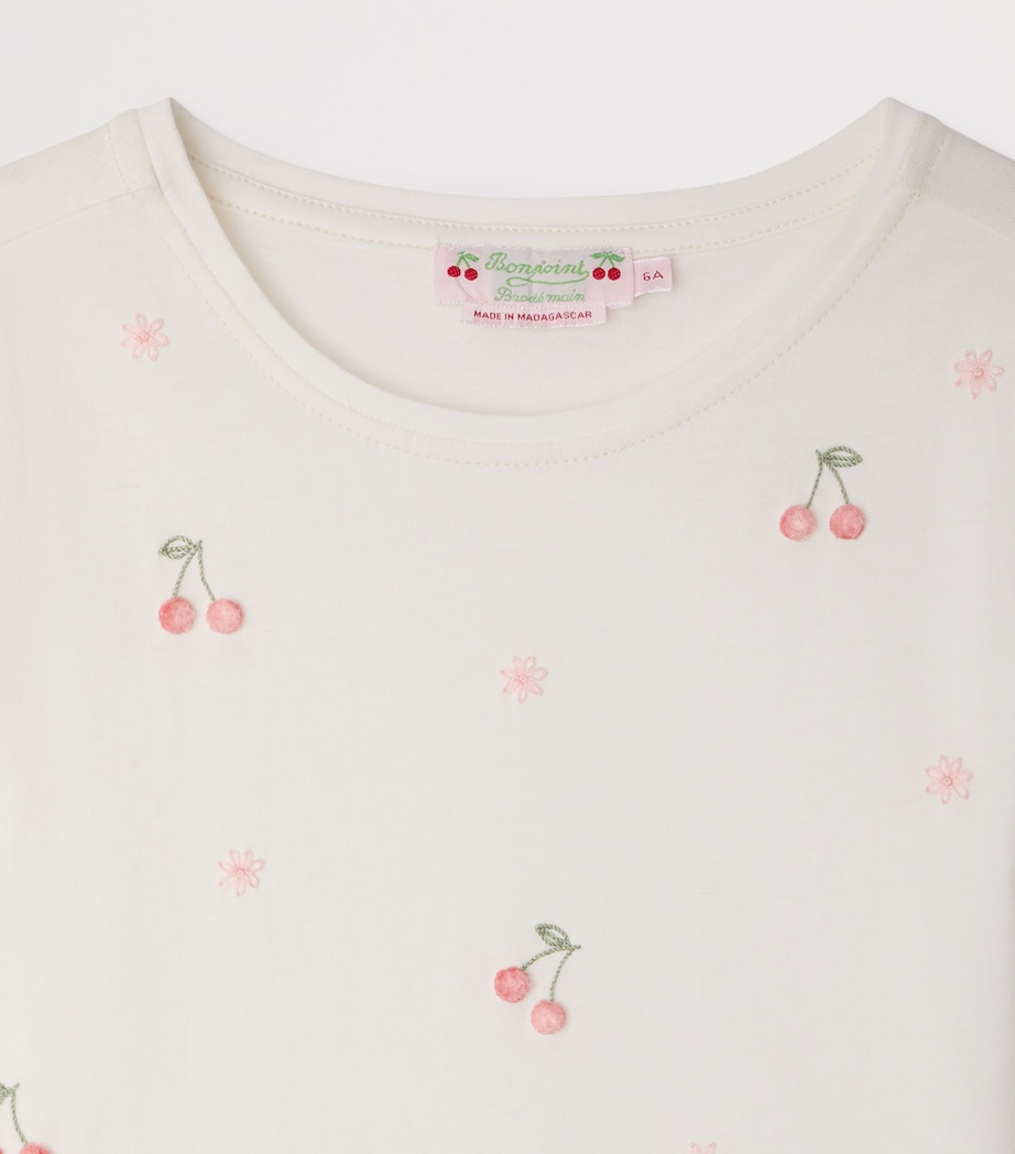 Bonpoint Cotton Cherry T-Shirt (10-14 Years) Upb Blanc Lait Image 3