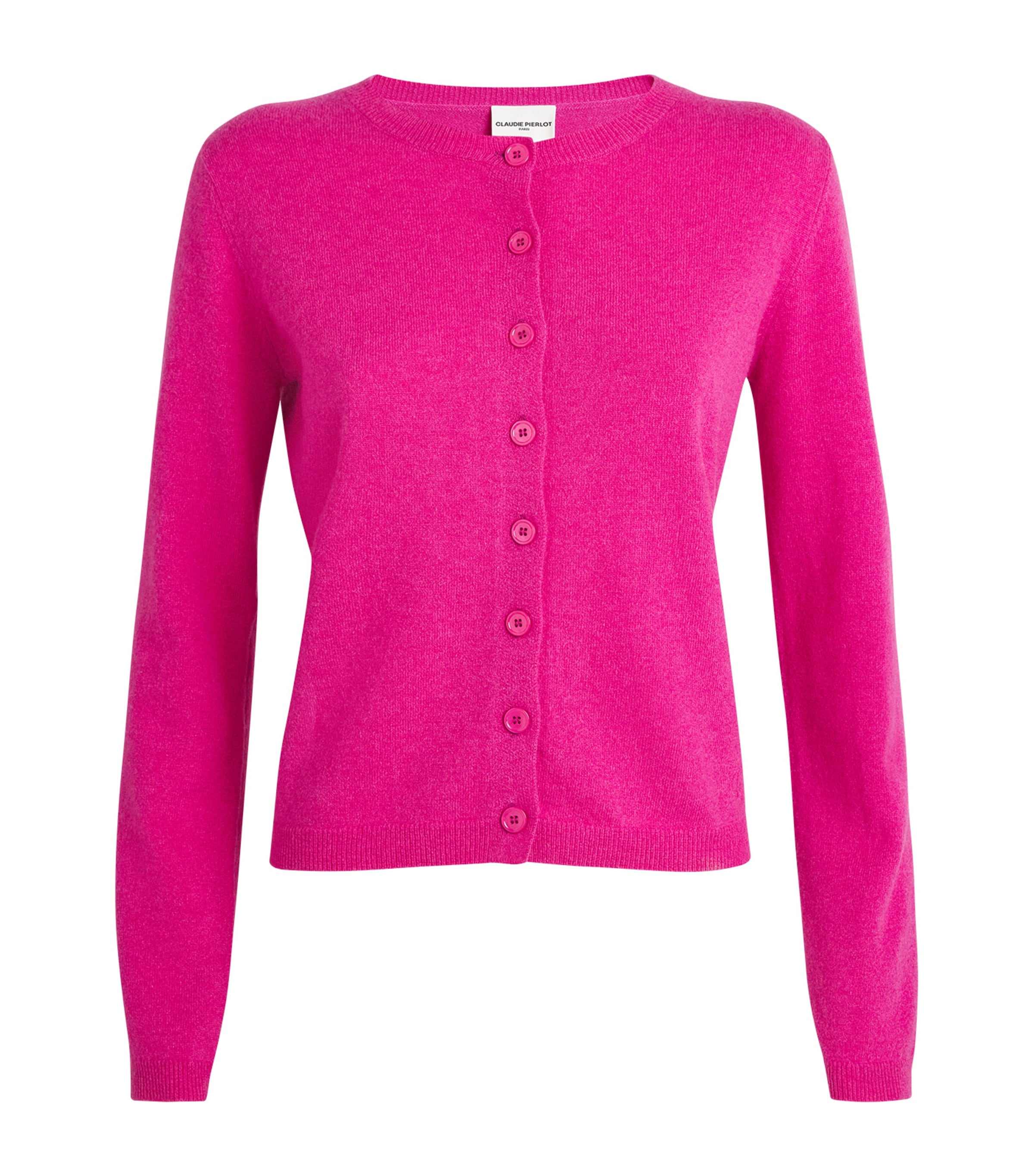 Claudie Pierlot Wool Embroidered Cardigan In Pink