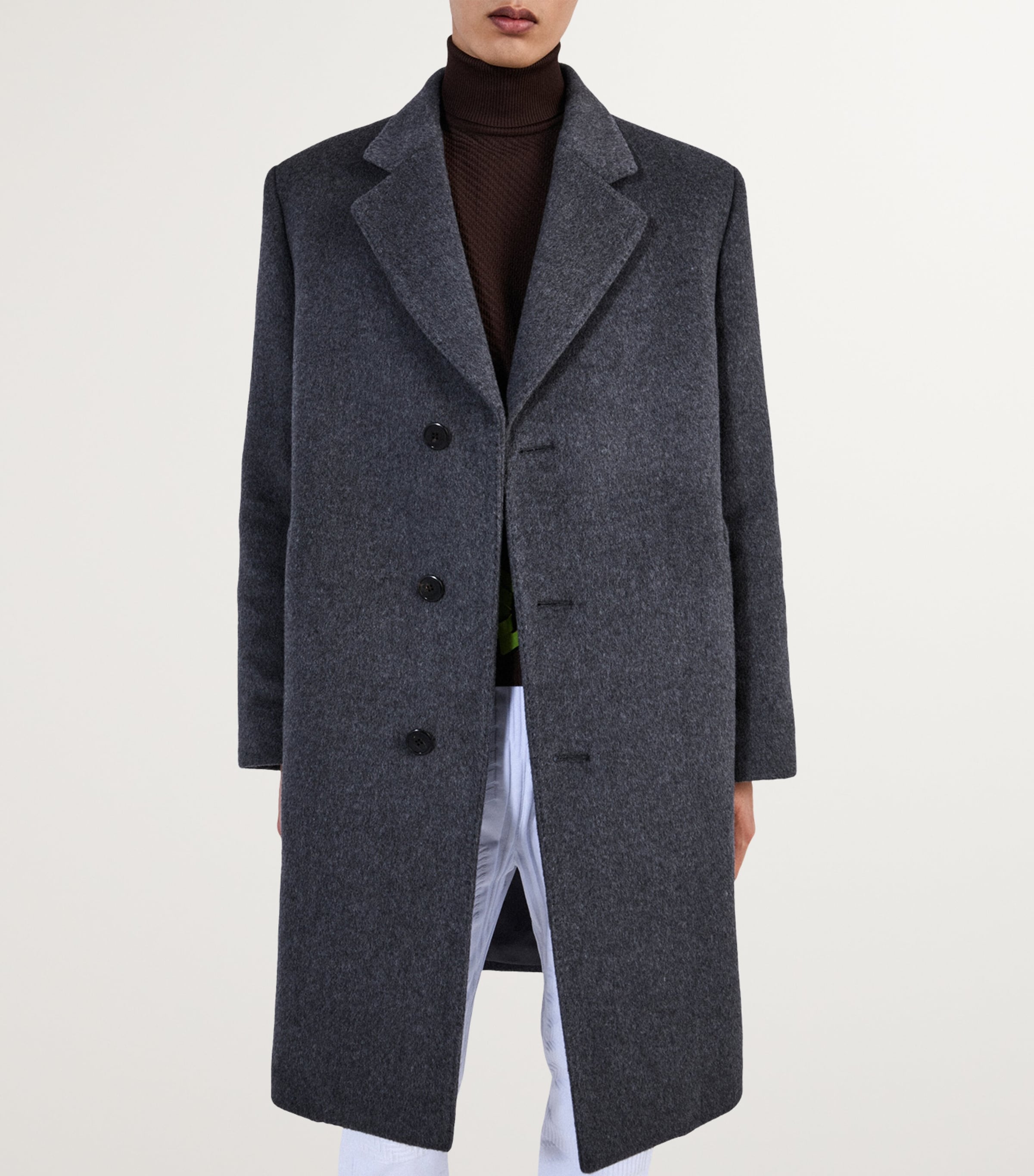 Prada Grey Wool Single-Breasted Coat | Harrods UK