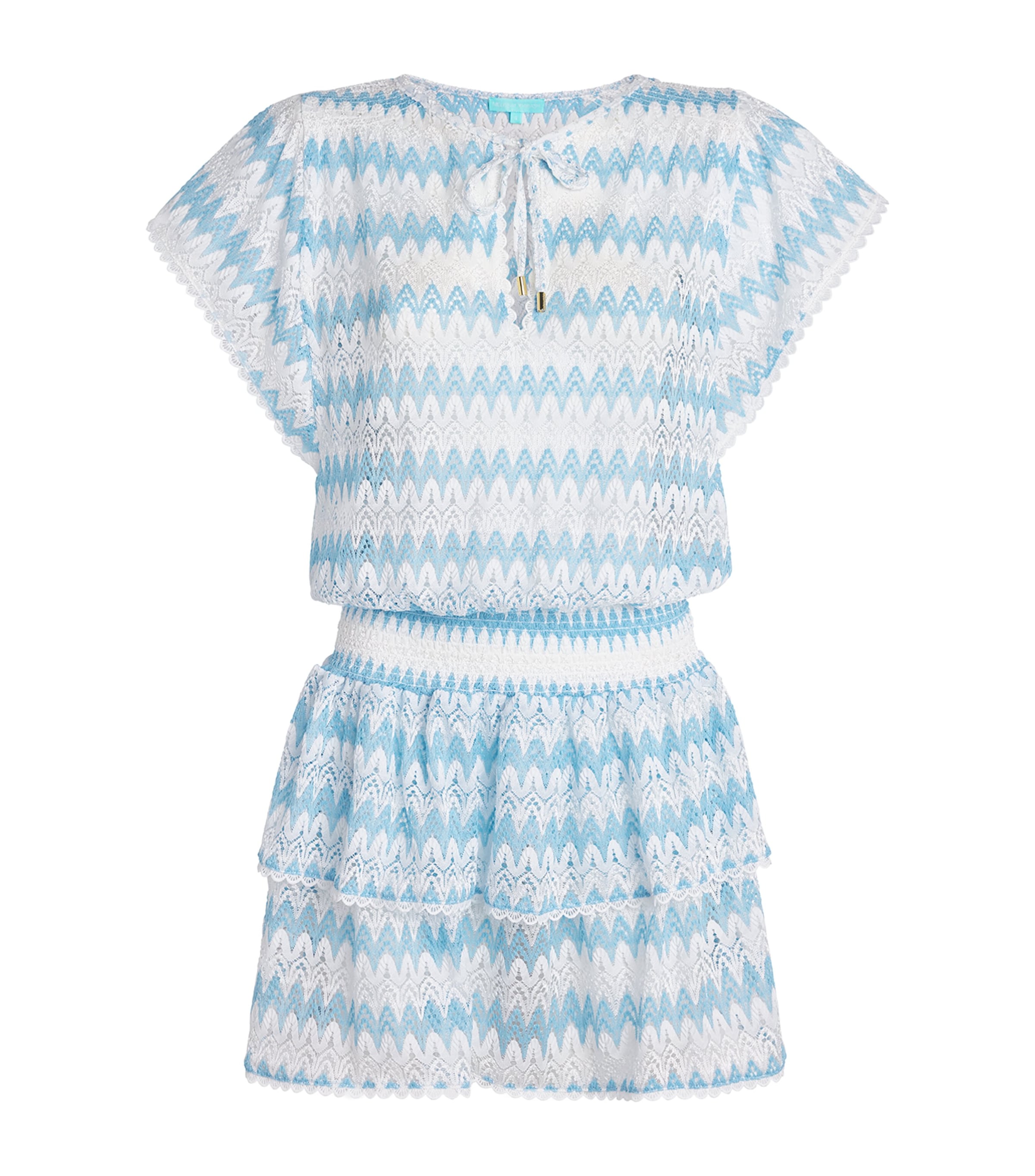 Melissa Odabash Womens Crochet Remi Mini Dress White/oasis Image 1