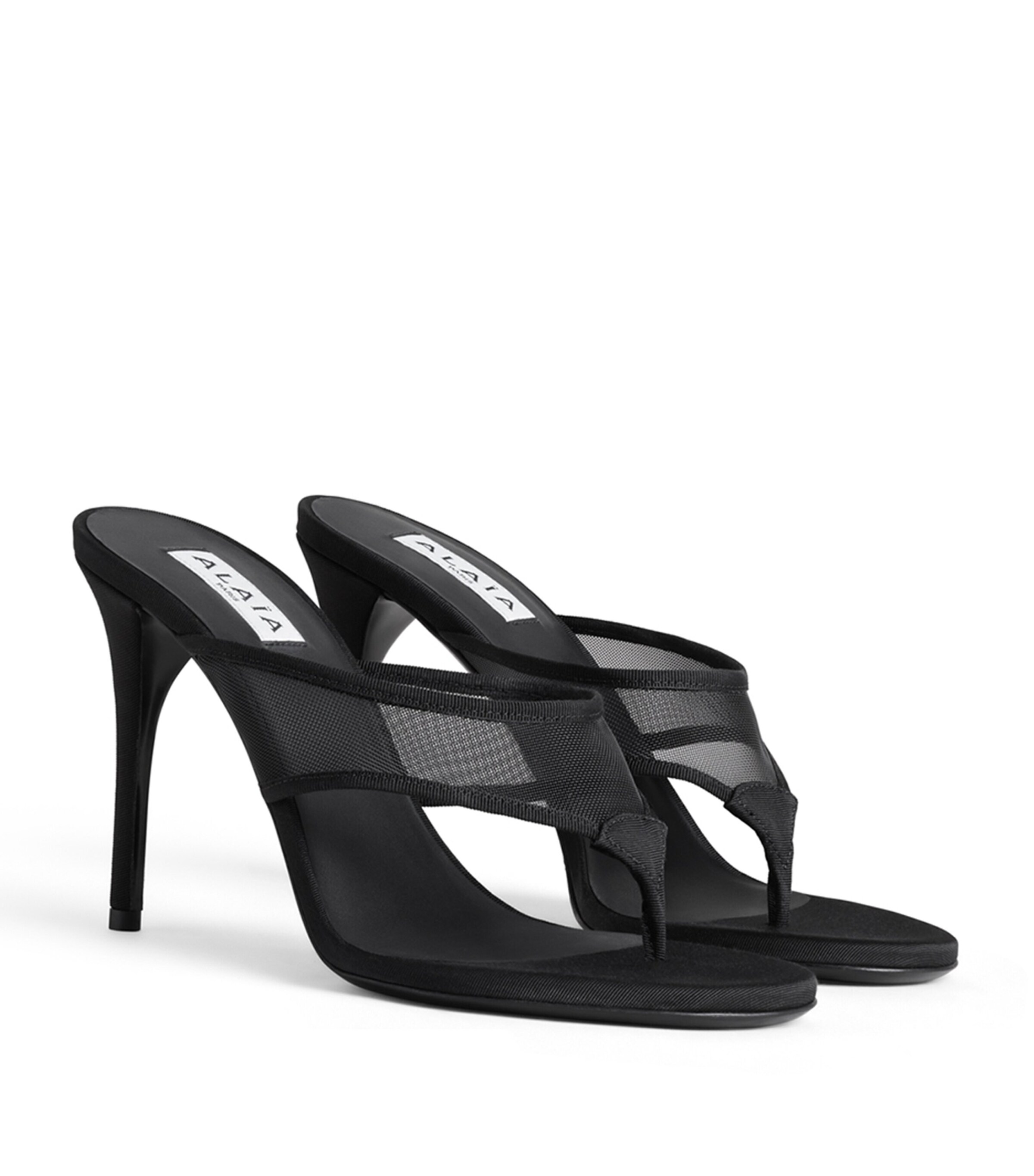 Alaïa Mesh Thong Mules 90 Black Image 2