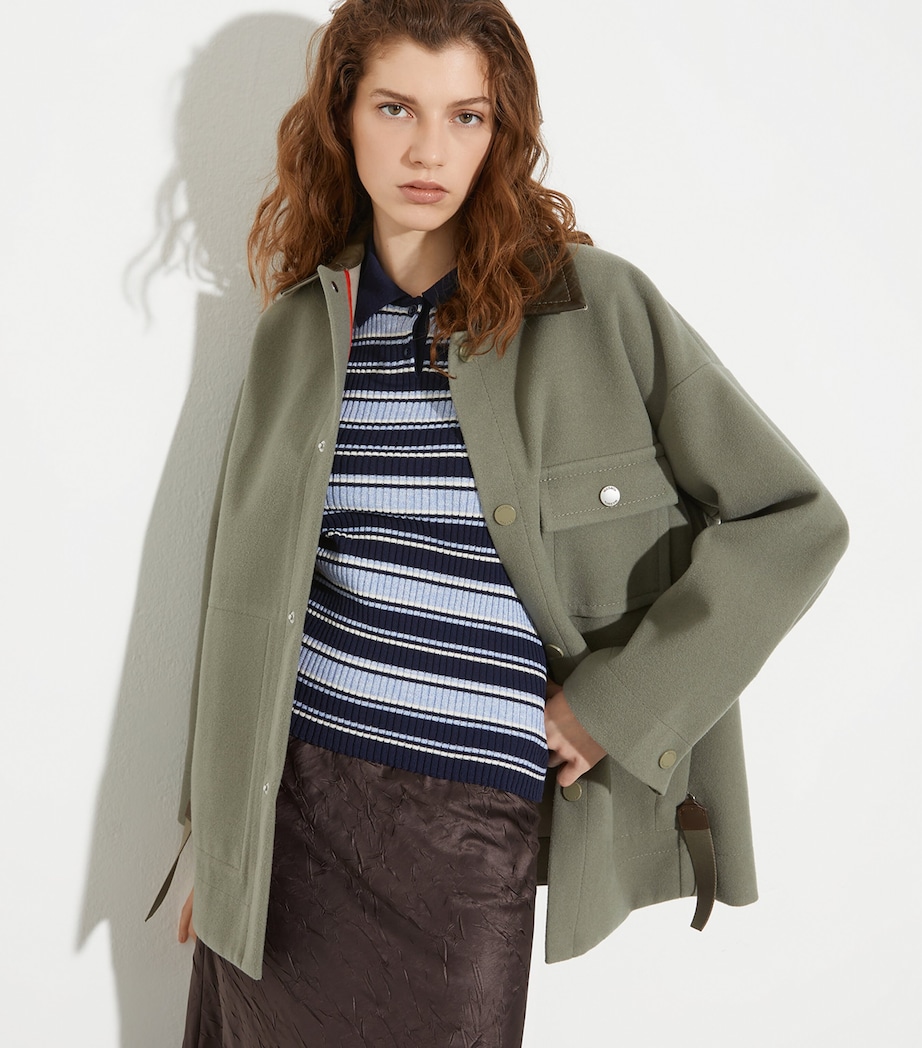 Virgin Wool Coat SAGE Image 3