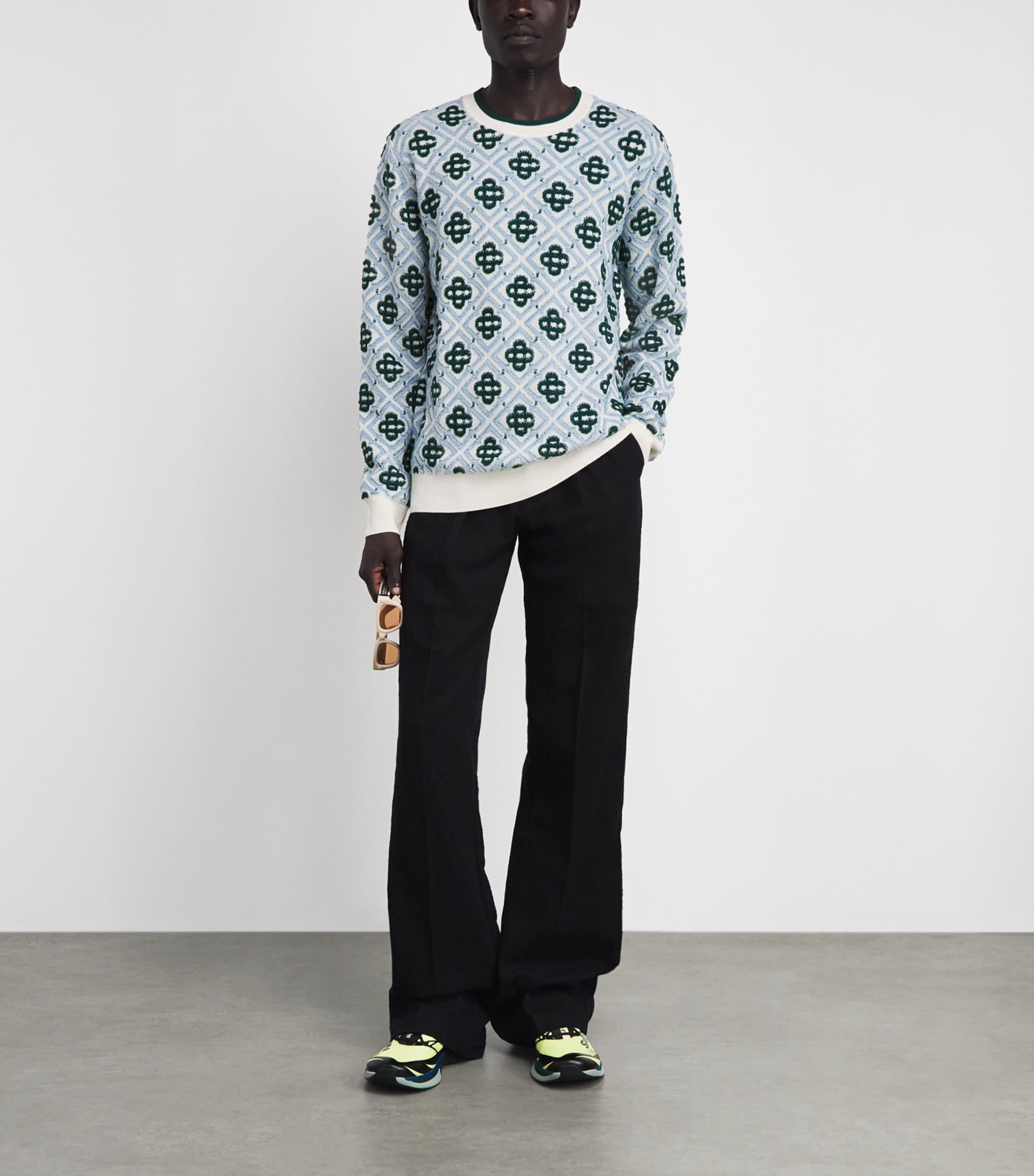 Casablanca Mens Wool Monogram Sweater Cc Monogram Image 2