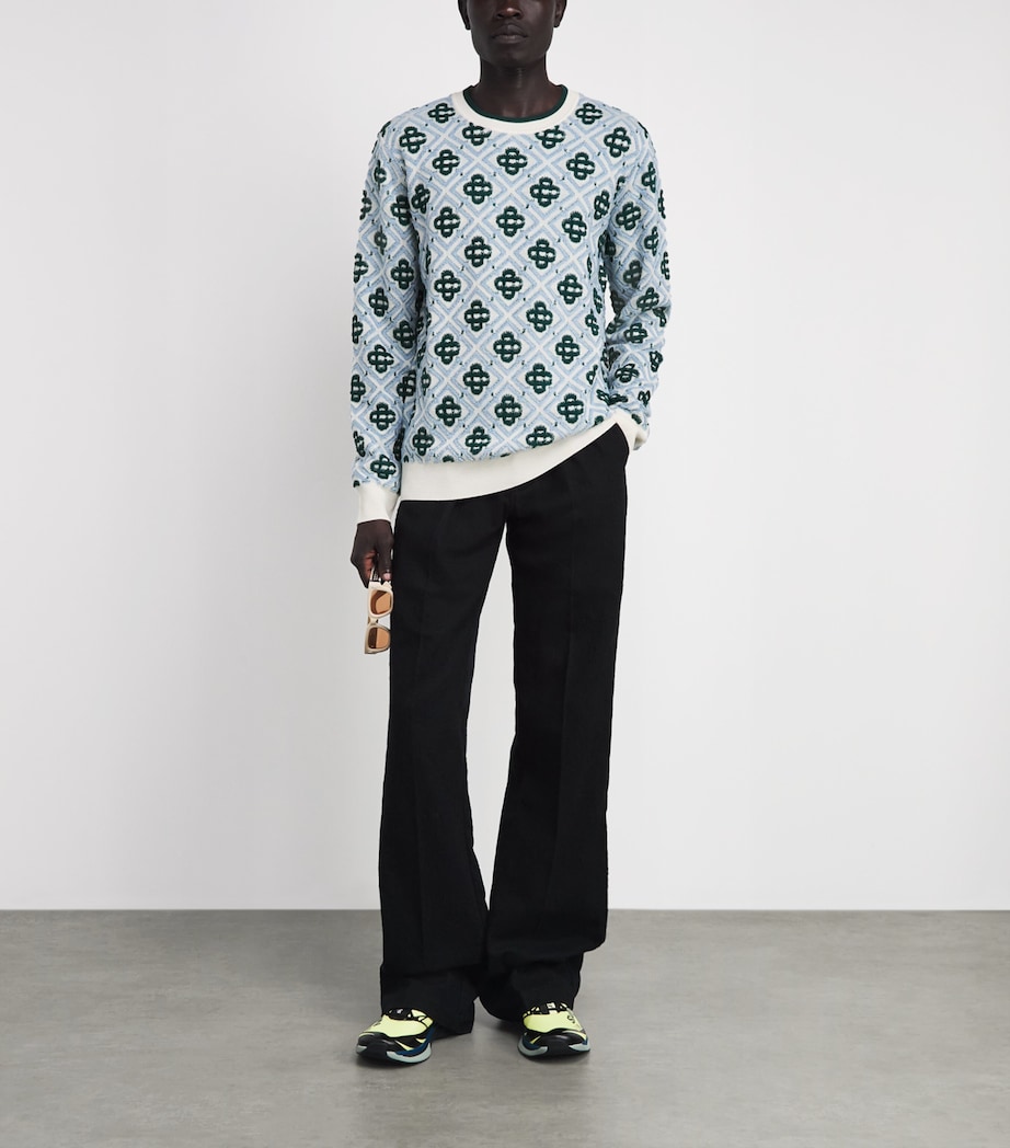 Casablanca Mens Wool Monogram Sweater Cc Monogram Image 2