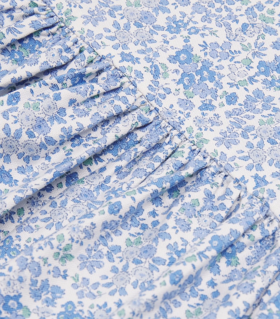 Ralph Lauren Kids Cotton Floral Print Dress (3-12 Months) Carolan Nevis Blue Image 3