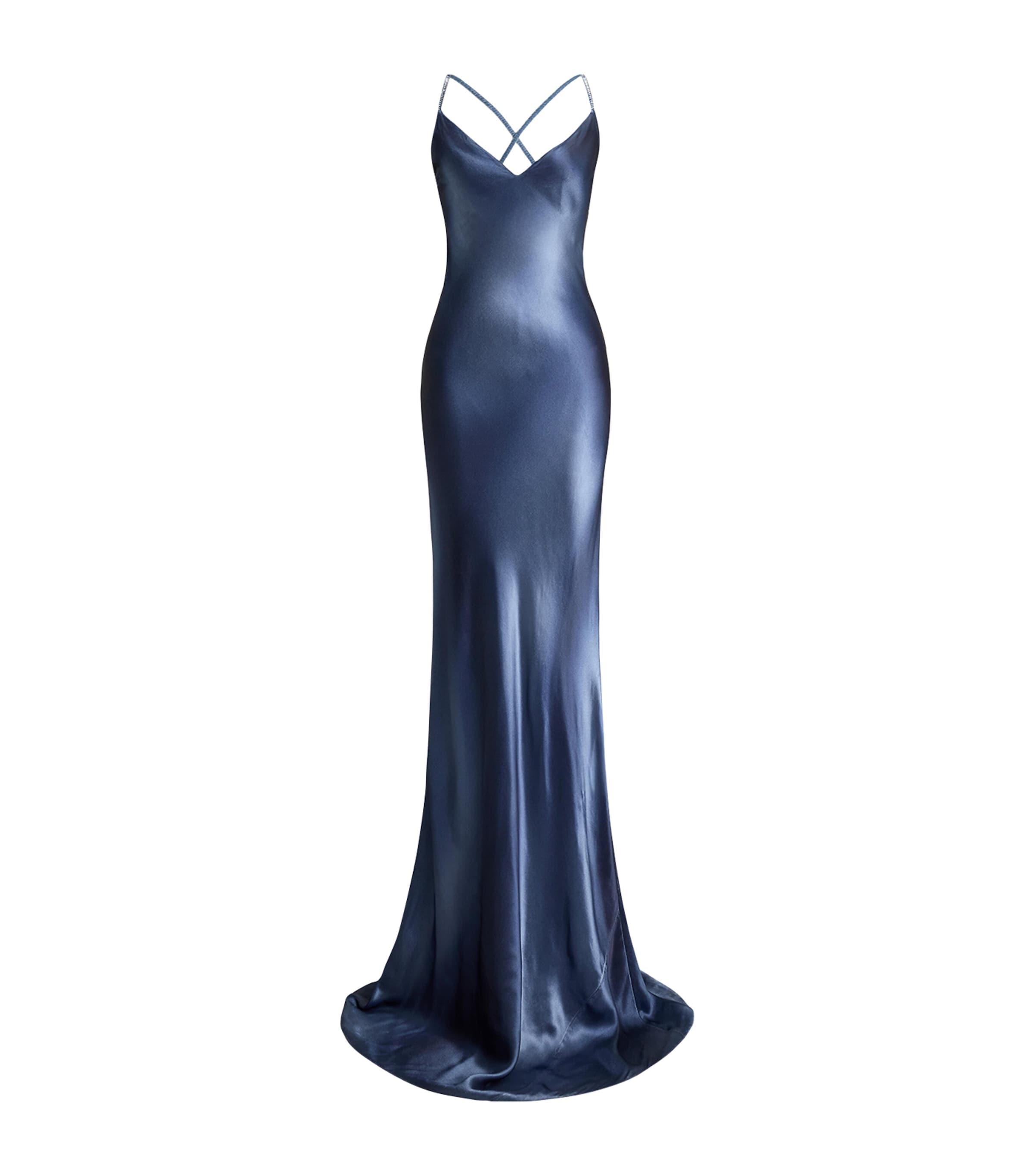Ralph Lauren Autumn Crystal-embellished Gown In Blue