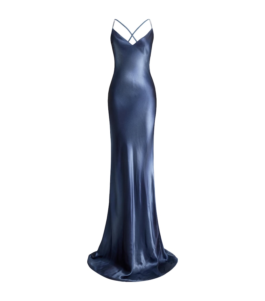 Satin Maxi Dress CORNFLOWER Image 1