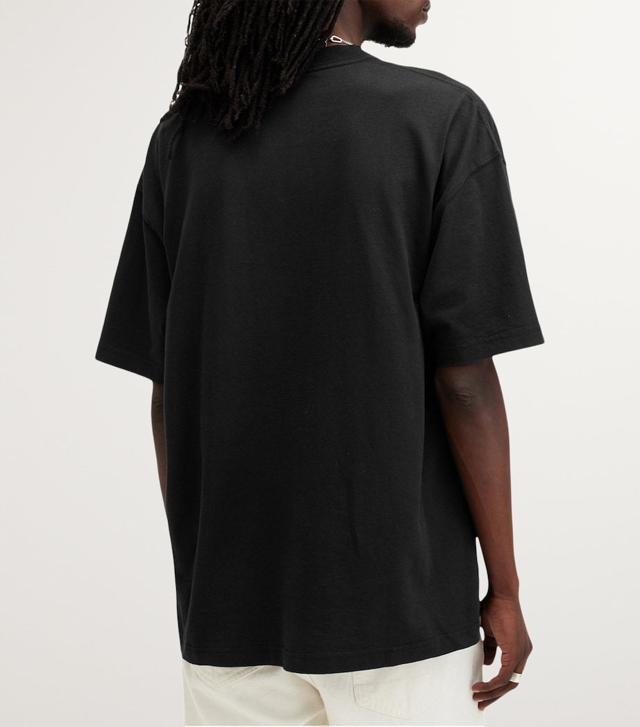 AllSaints Mens Cotton Biggy Logo T-Shirt Jet Black Image 4