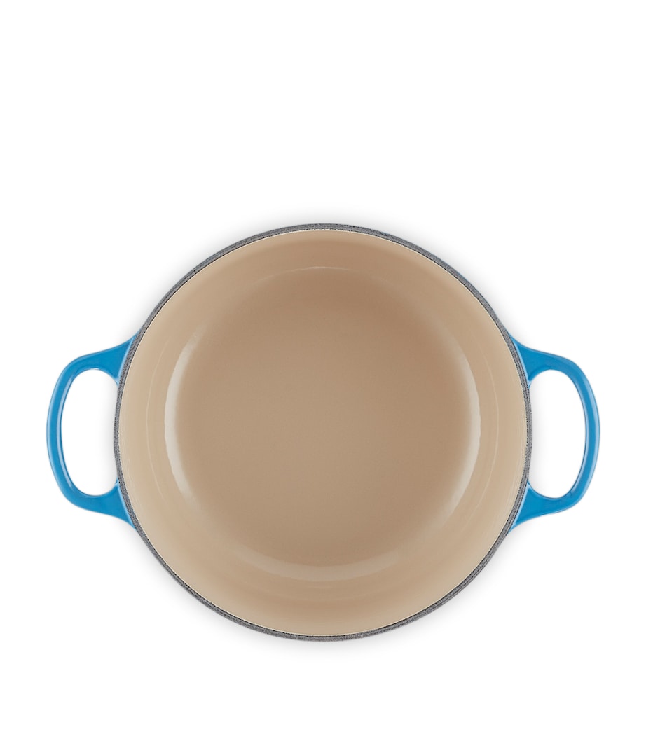 Cast Iron Round Casserole Dish (20cm) AZURE BLUE Image 4