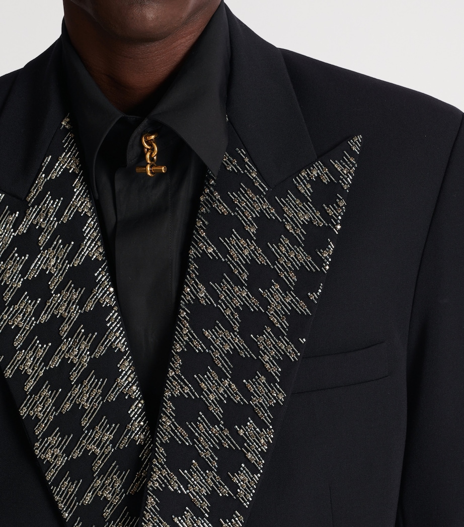 Embellished Double-Breasted Blazer EAW NOIR/CRISTAL Image 7