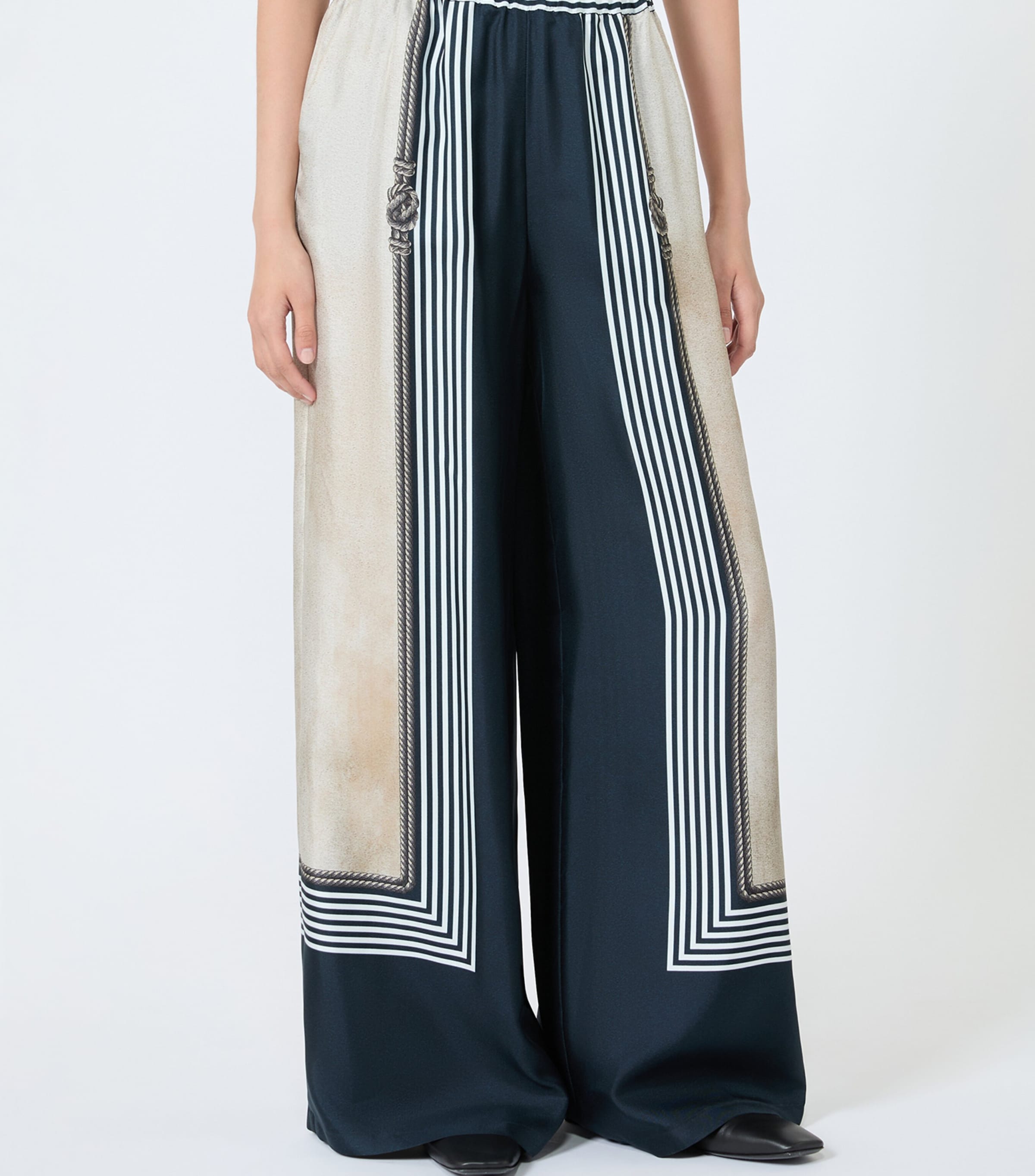 Max Mara Womens Silk Wide-Leg Trousers Ultramarine Image 3