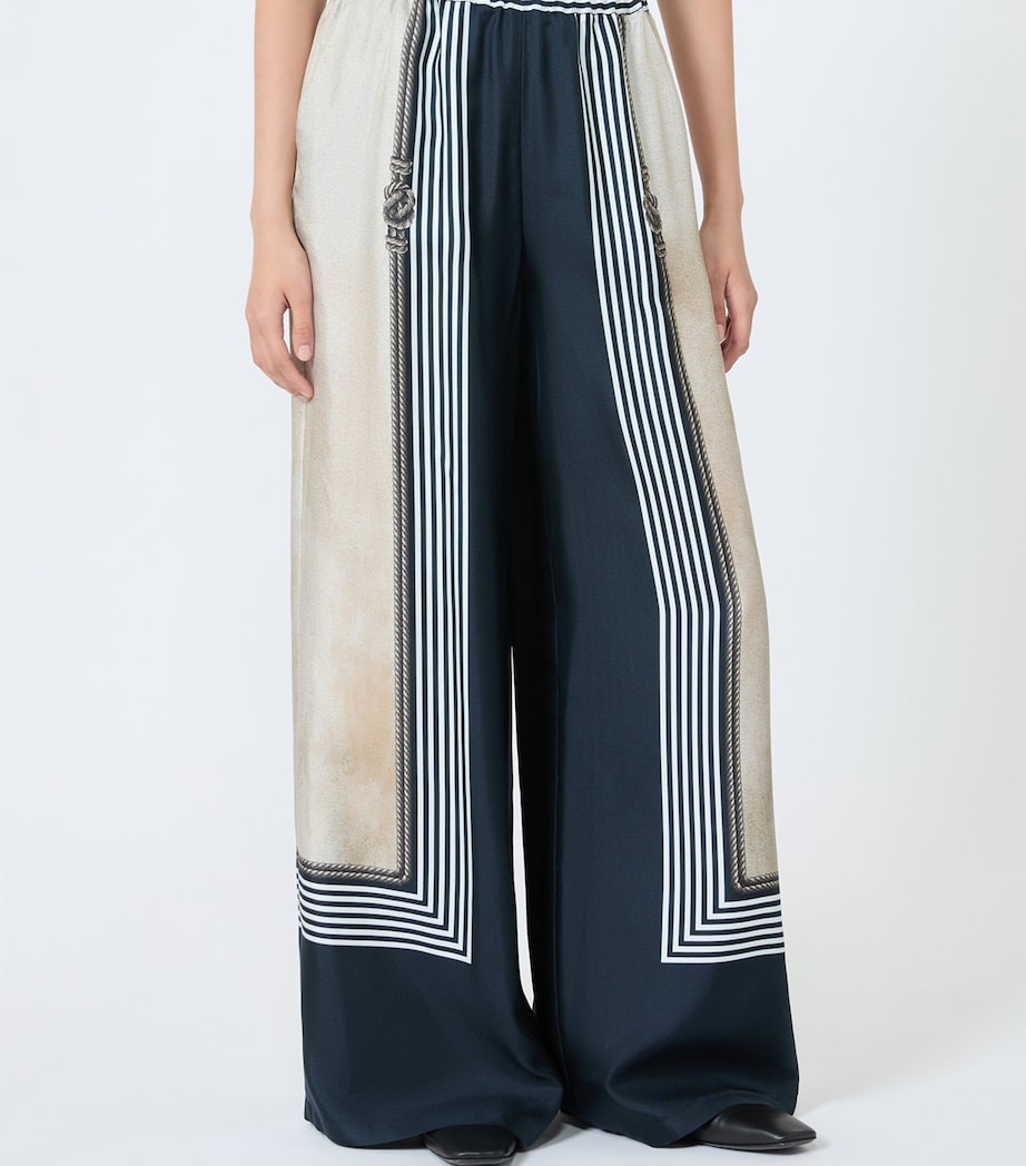 Max Mara Womens Silk Wide-Leg Trousers Ultramarine Image 3