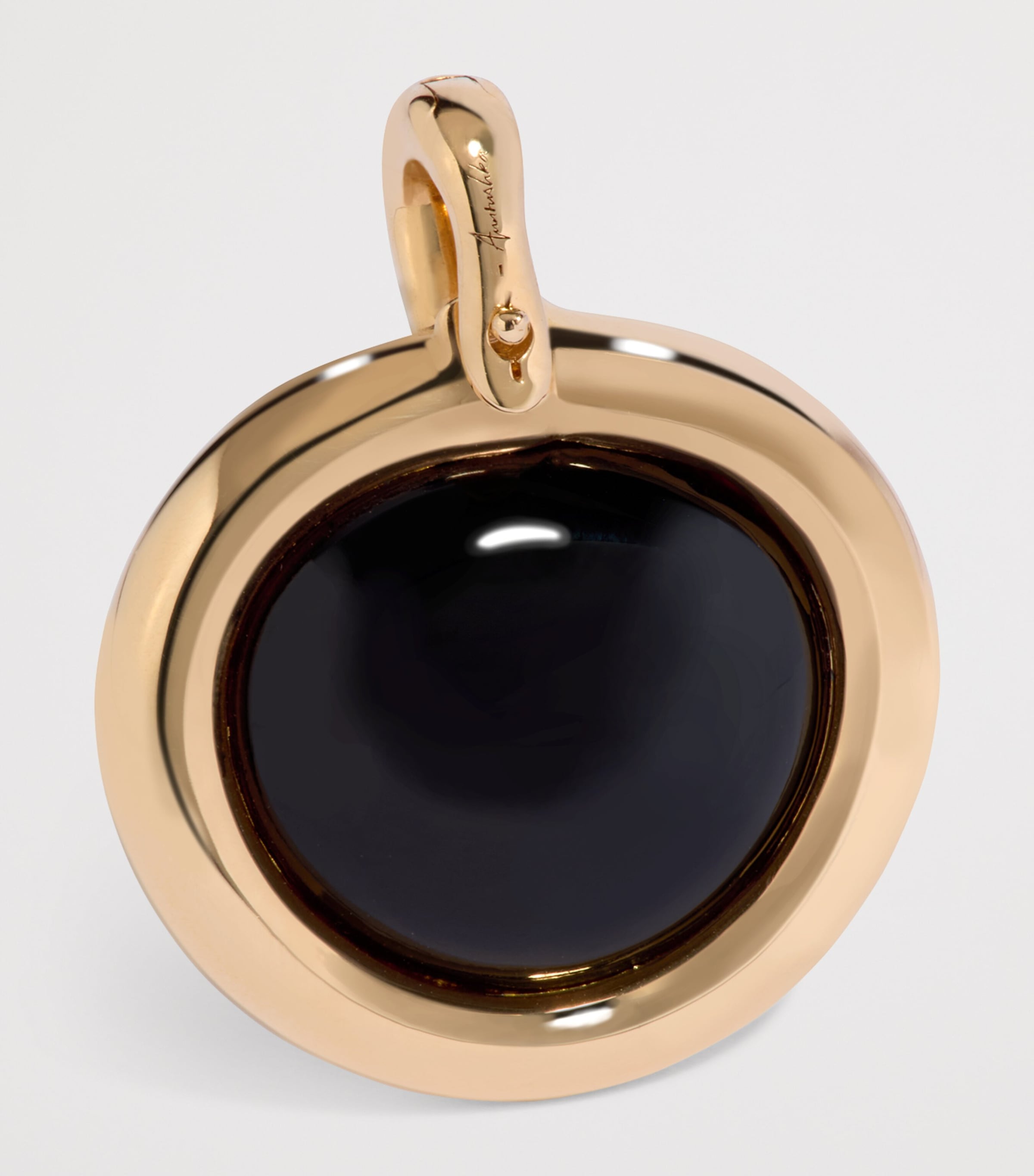 Yellow Gold and Drusy Black Onyx Sweetie Pendant Charm YELLOW GOLD Image 2