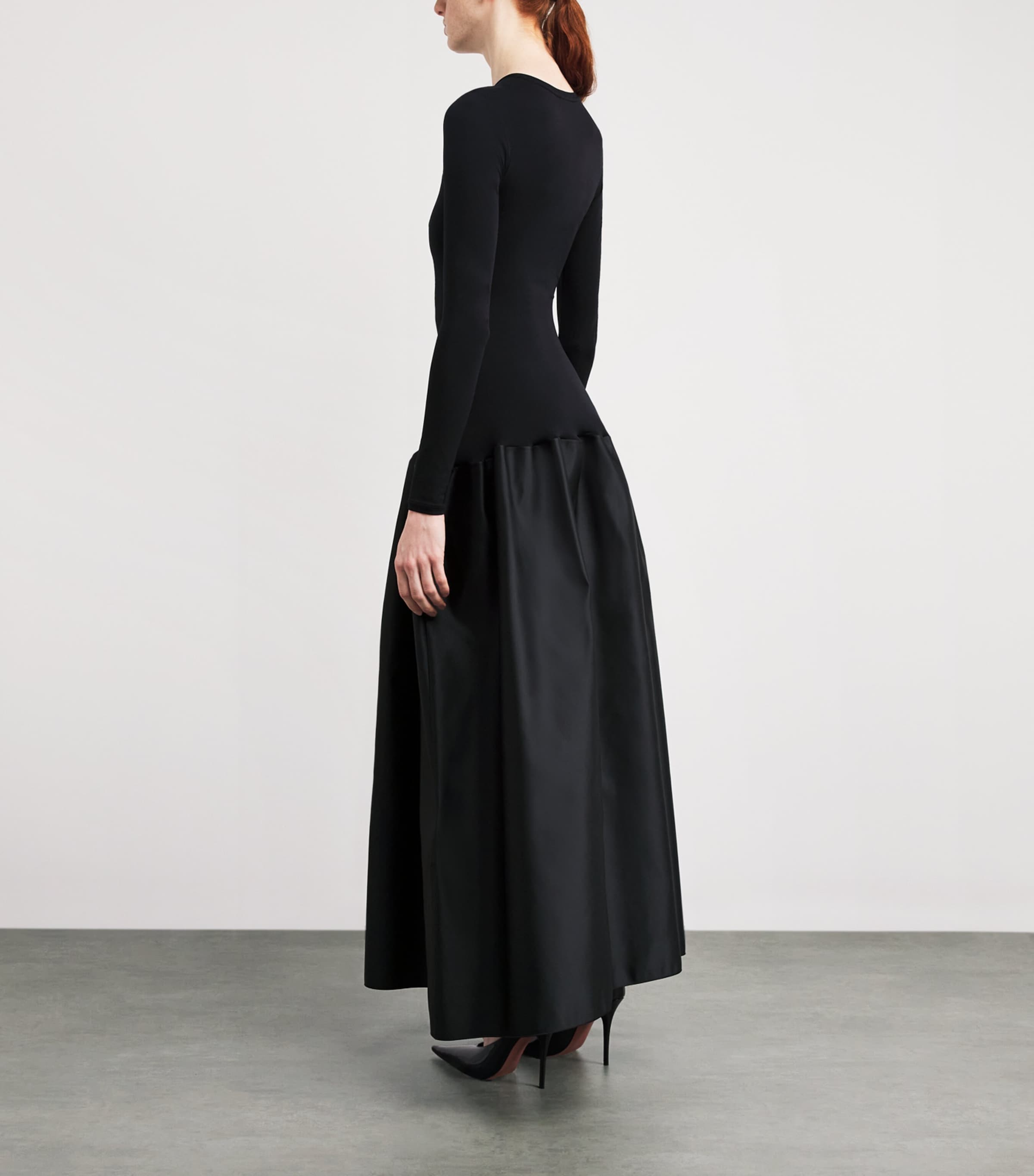 Dropped-Waist Catrin Maxi Dress BLACK Image 3