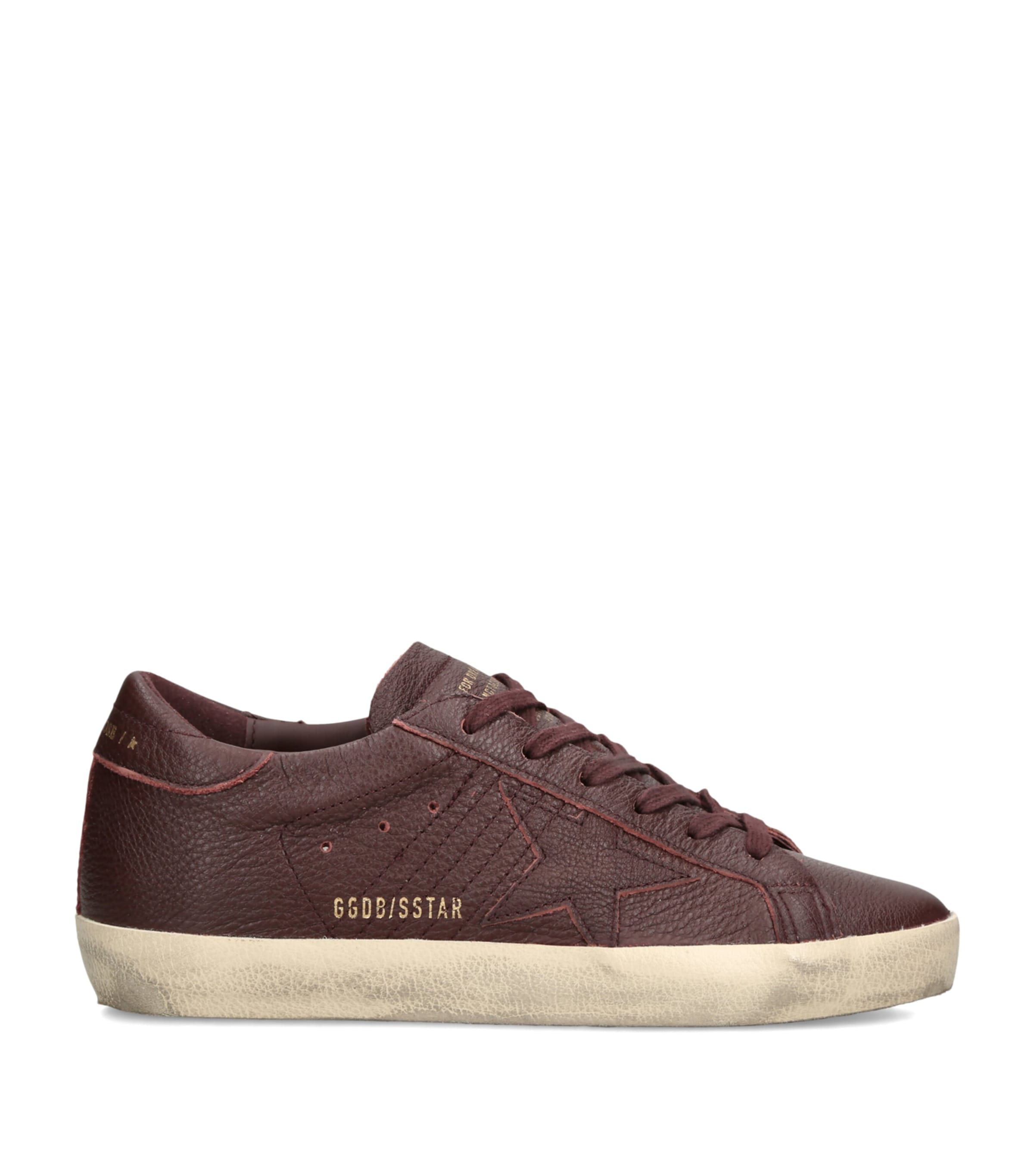 Golden Goose Leather Superstar Sneakers Wine Image 1