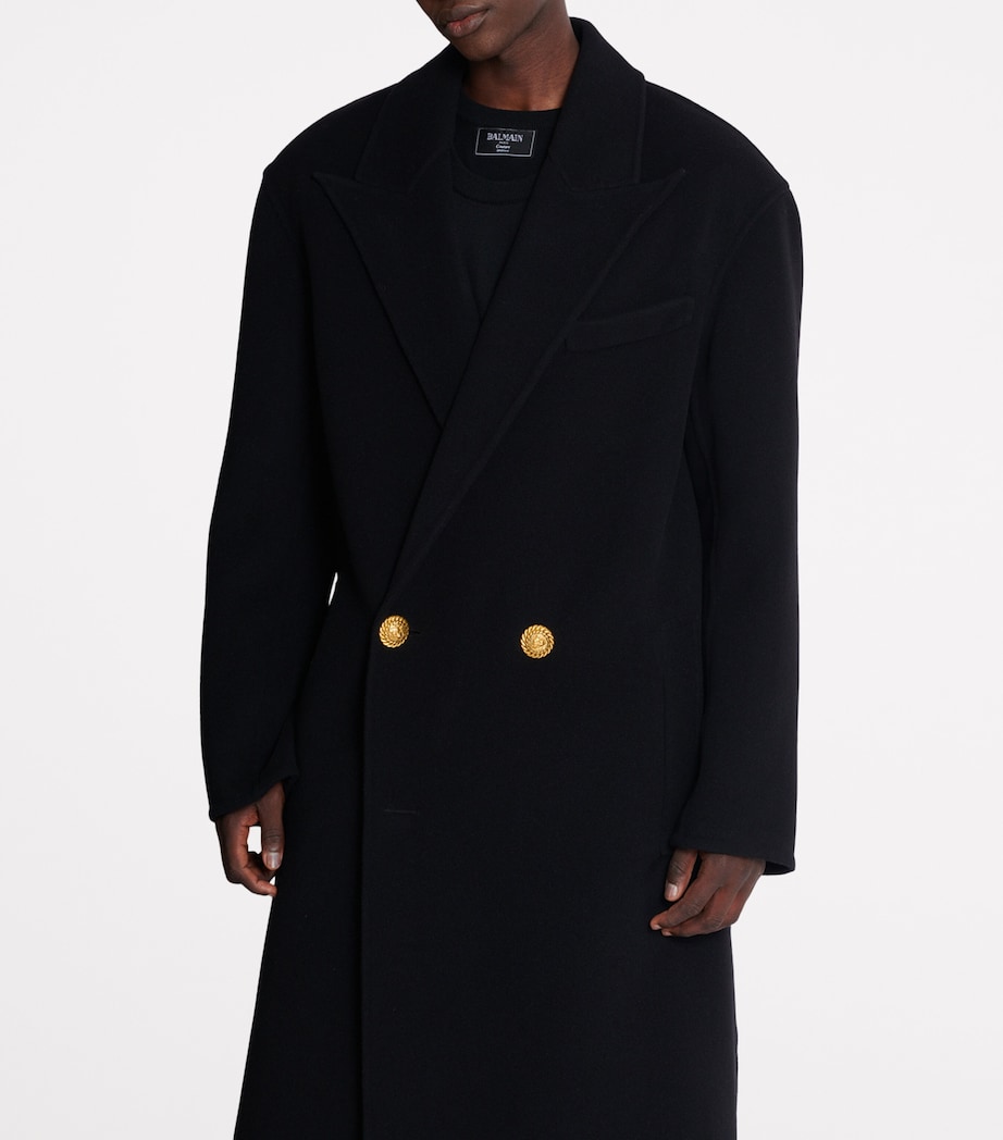 Wool-Cashmere Double-Breasted Overcoat 0PA NOIR Image 8